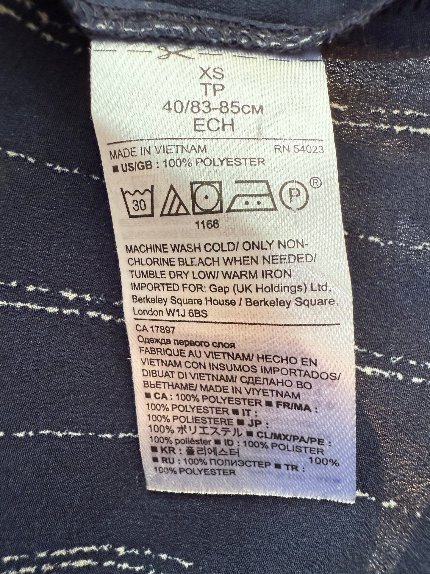 Banana Republic Navy Pinstripe Sheer Blouse