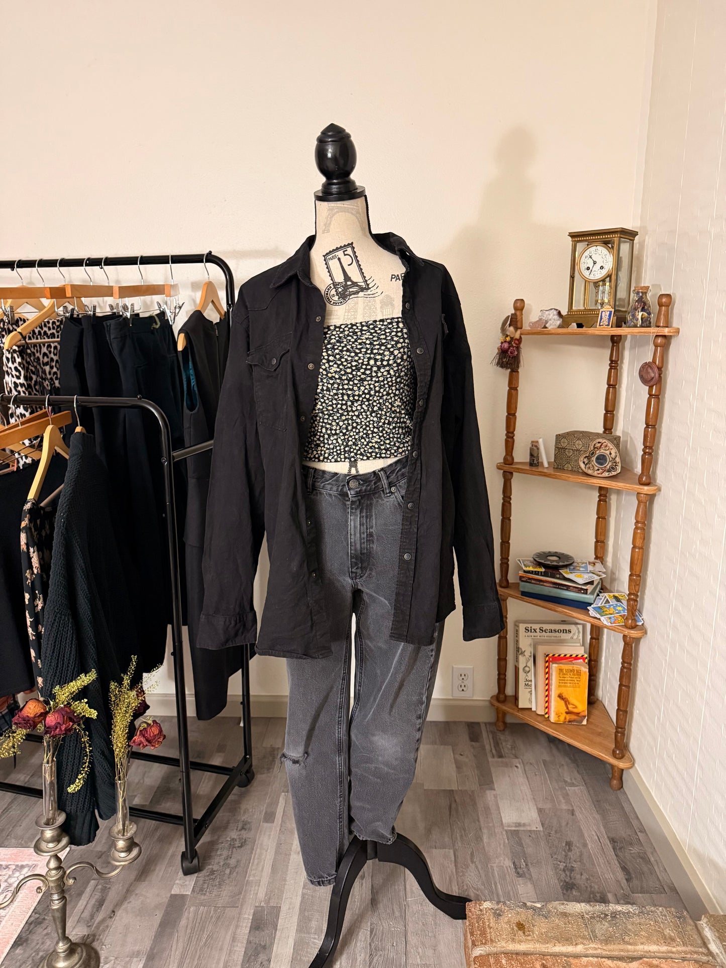 Wrangler Black Button-Down Shirt