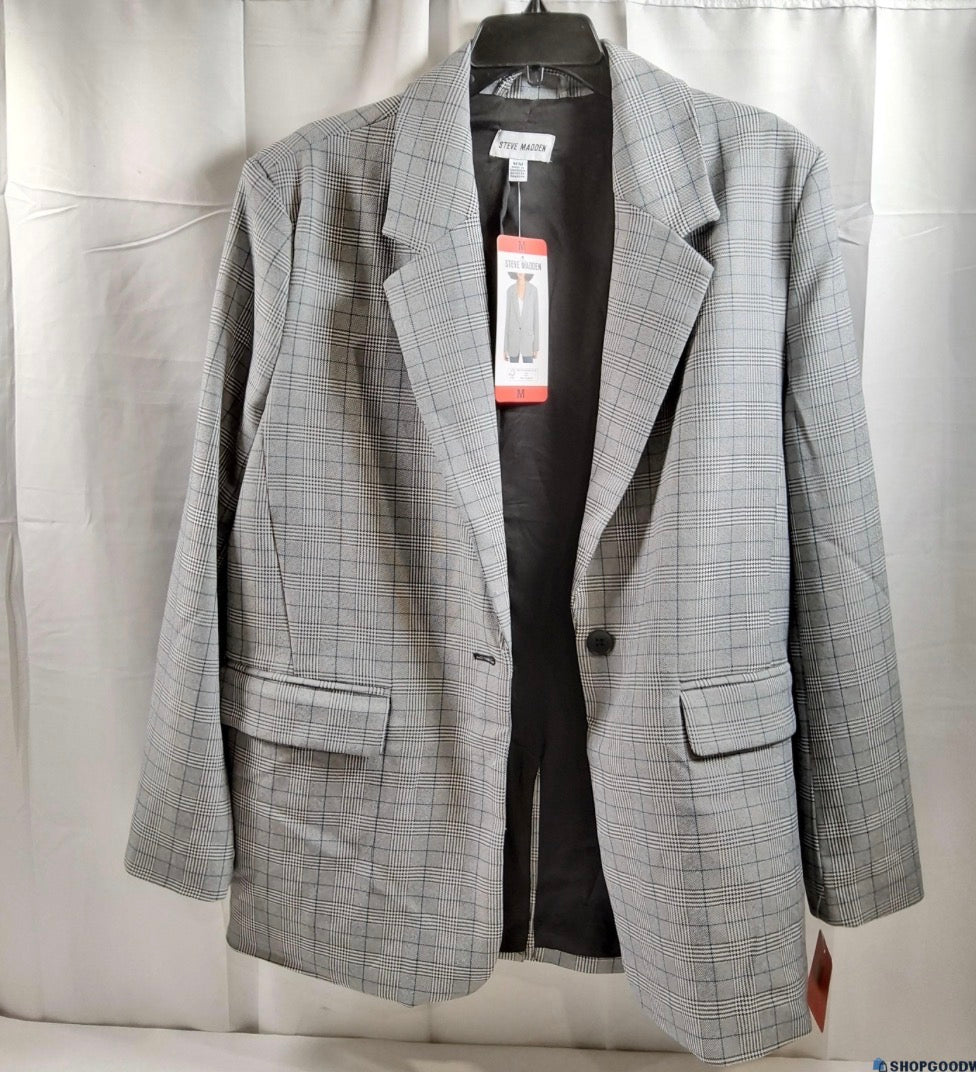 Steve Madden Glen Plaid Oversized Blazer