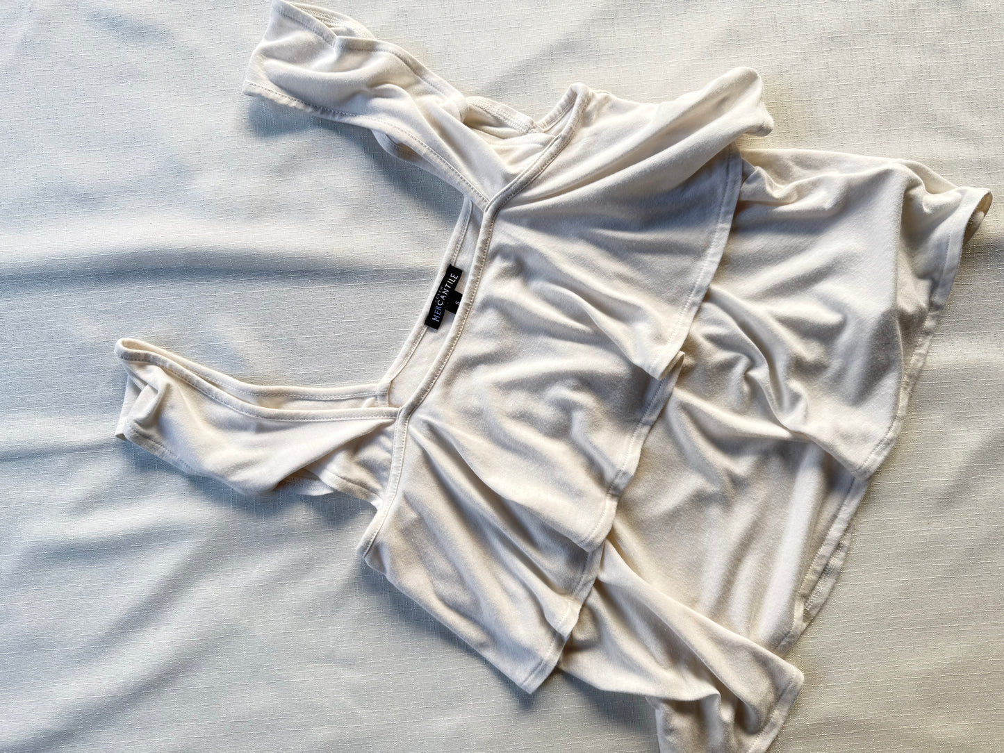 J.Crew Mercantile Ivory Flutter-Strap Layered Tank