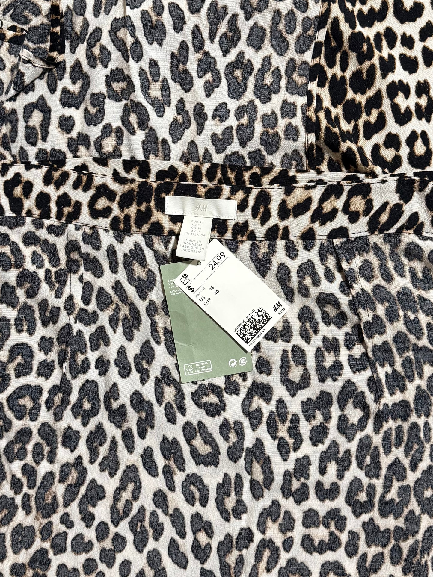 H&M Leopard Print Bias-Cut Midi Skirt