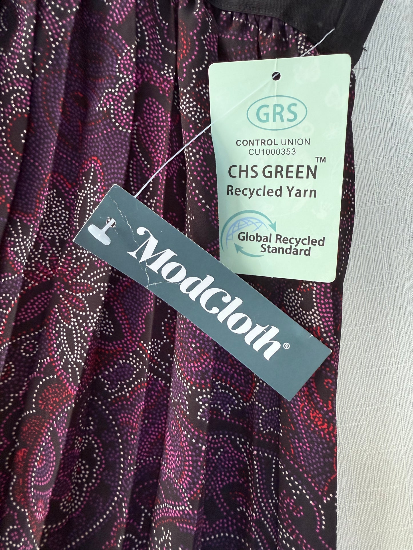 ModCloth Purple Paisley Pleated Wide-Leg Pants