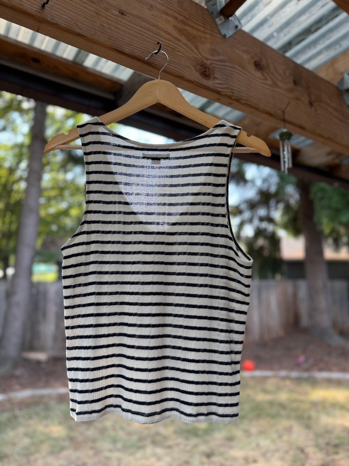 American Eagle Striped Button Tank