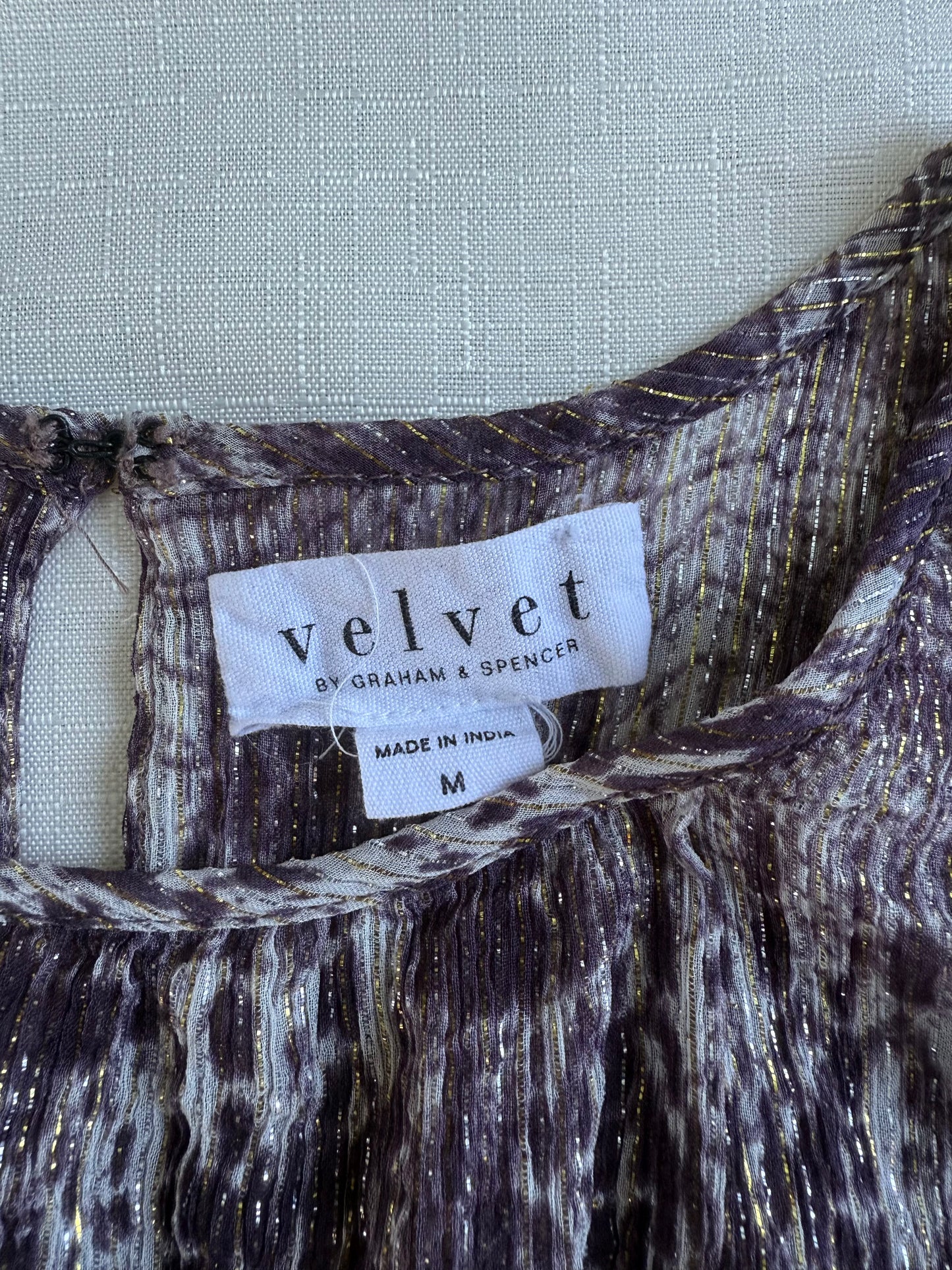 Velvet Metallic Snake Burnout Blouse