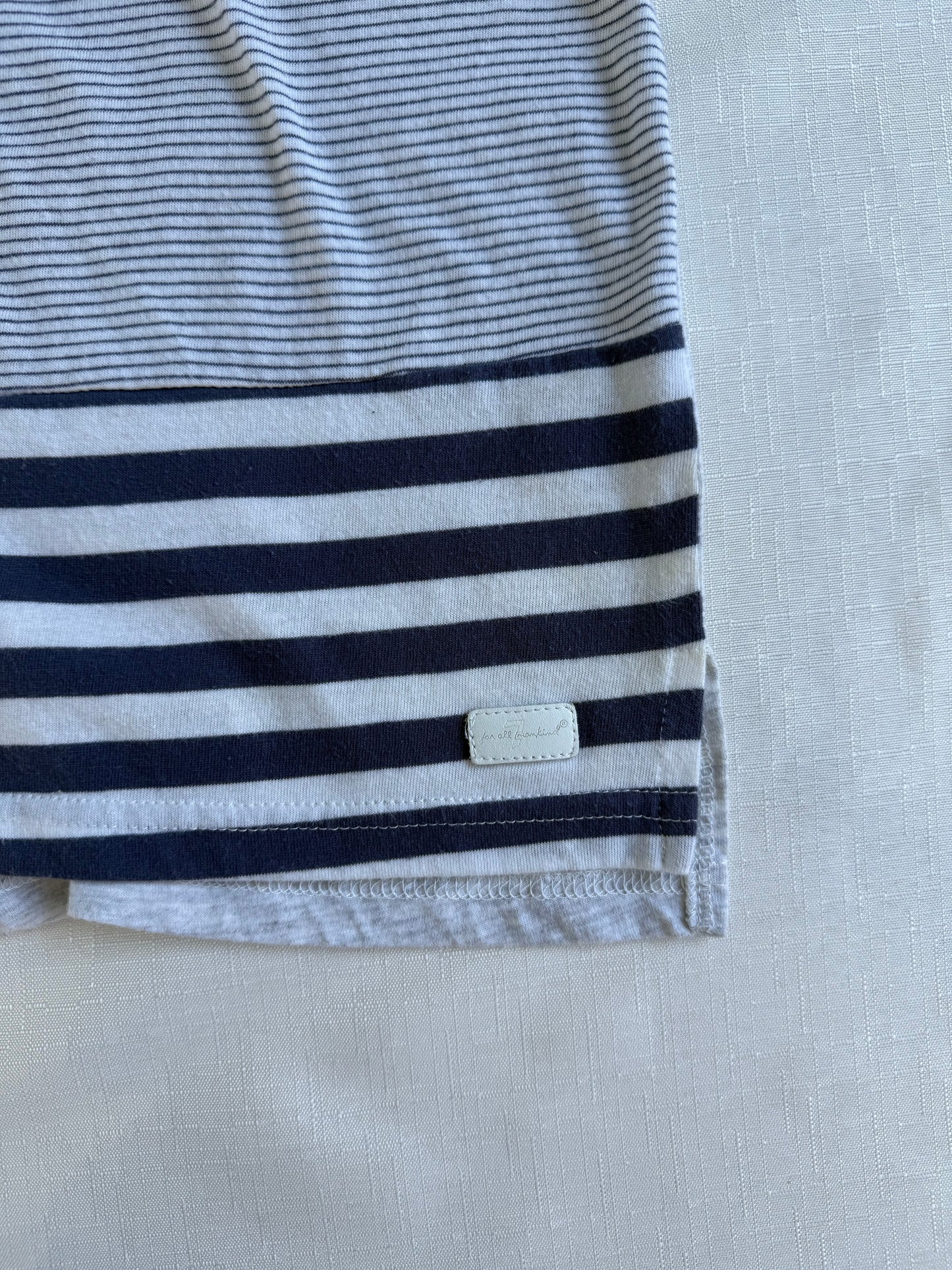 7 For All Mankind Striped Sleeveless Henley Tank