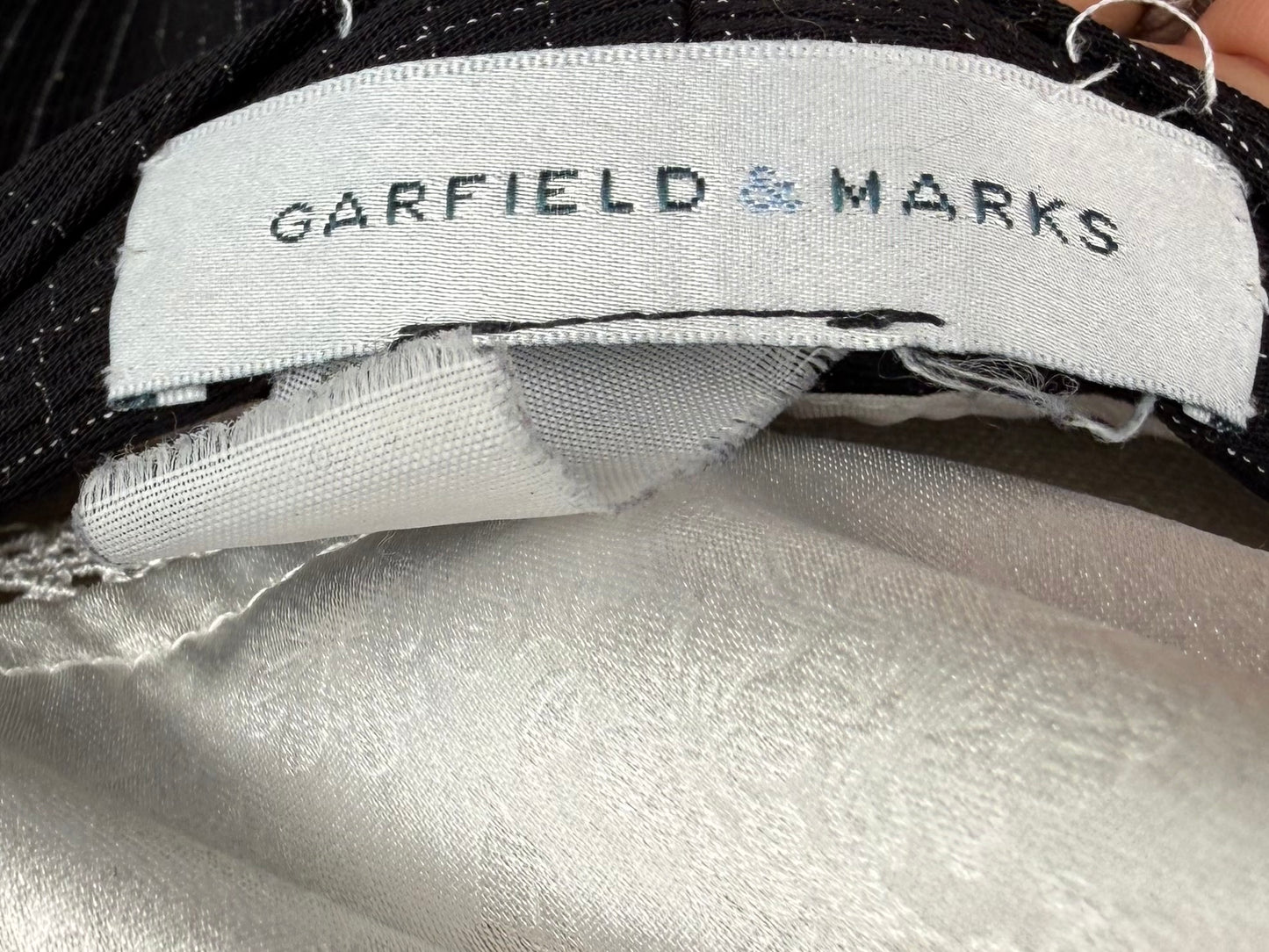Garfield & Marks Black Pinstripe Wide-Leg Trouser
