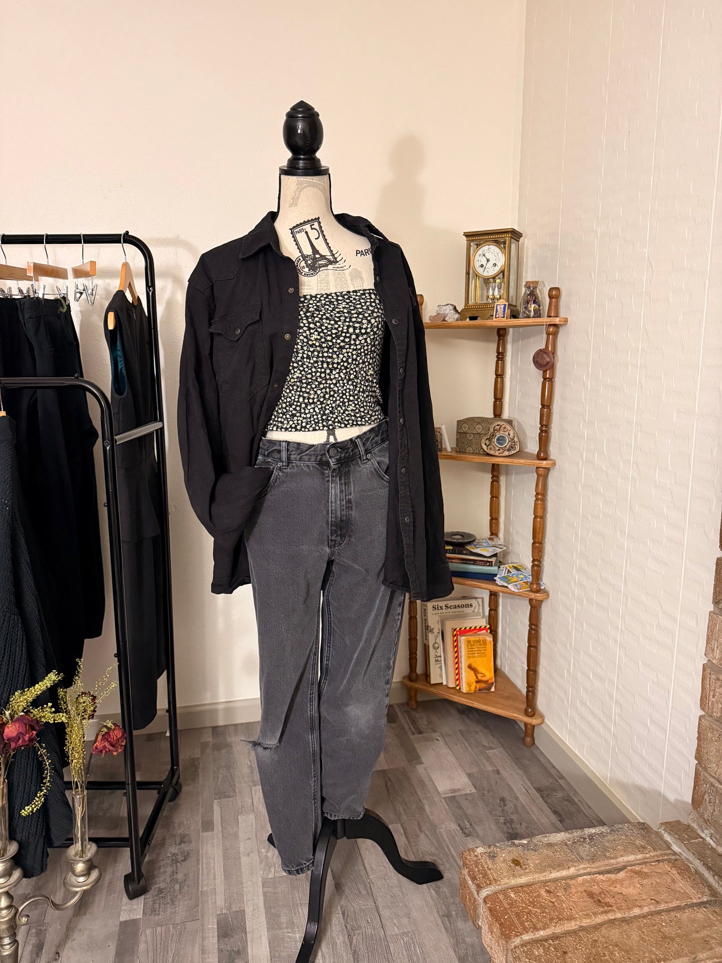 Wrangler Black Button-Down Shirt