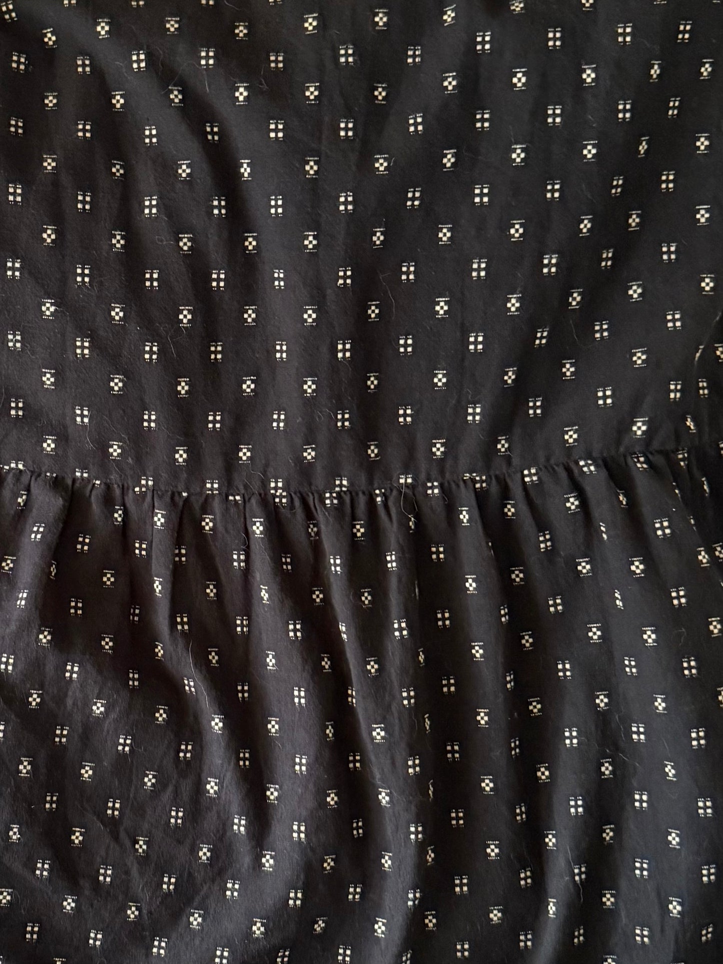 LOFT Black Printed Cotton Dress