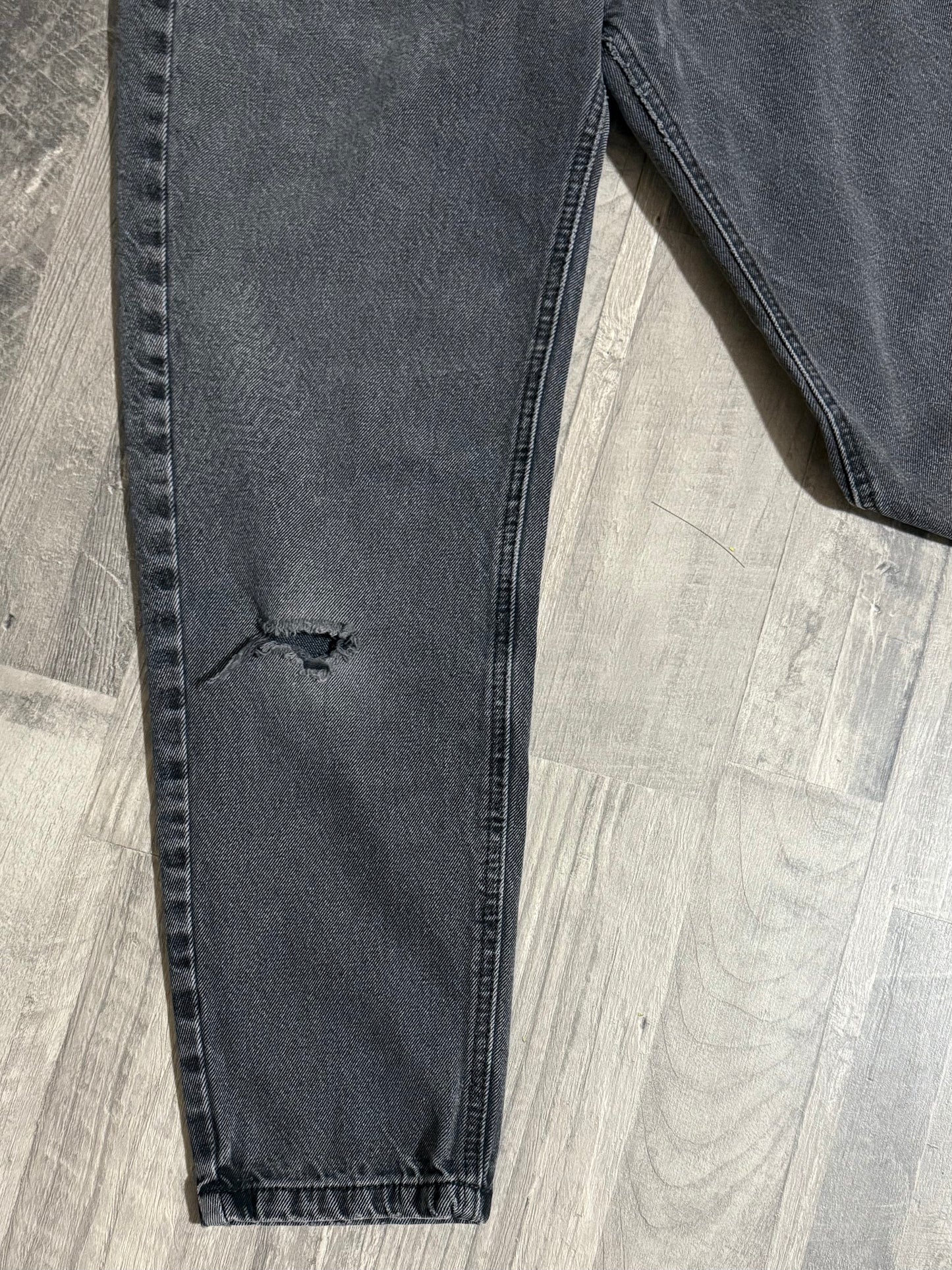 Pull & Bear Washed Black Straight-Leg Jeans