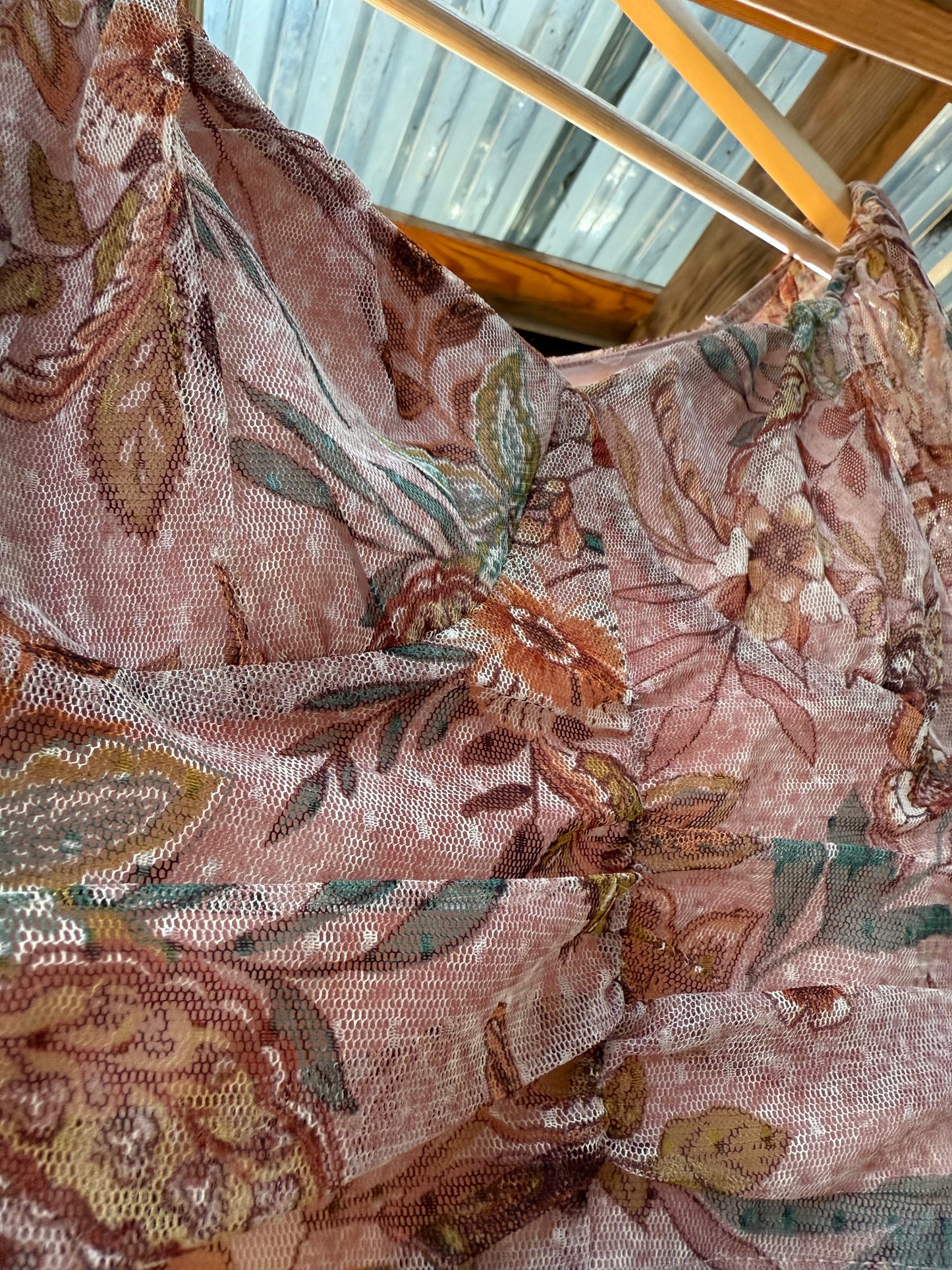 Meraki Vintage-Style Mesh Blouse