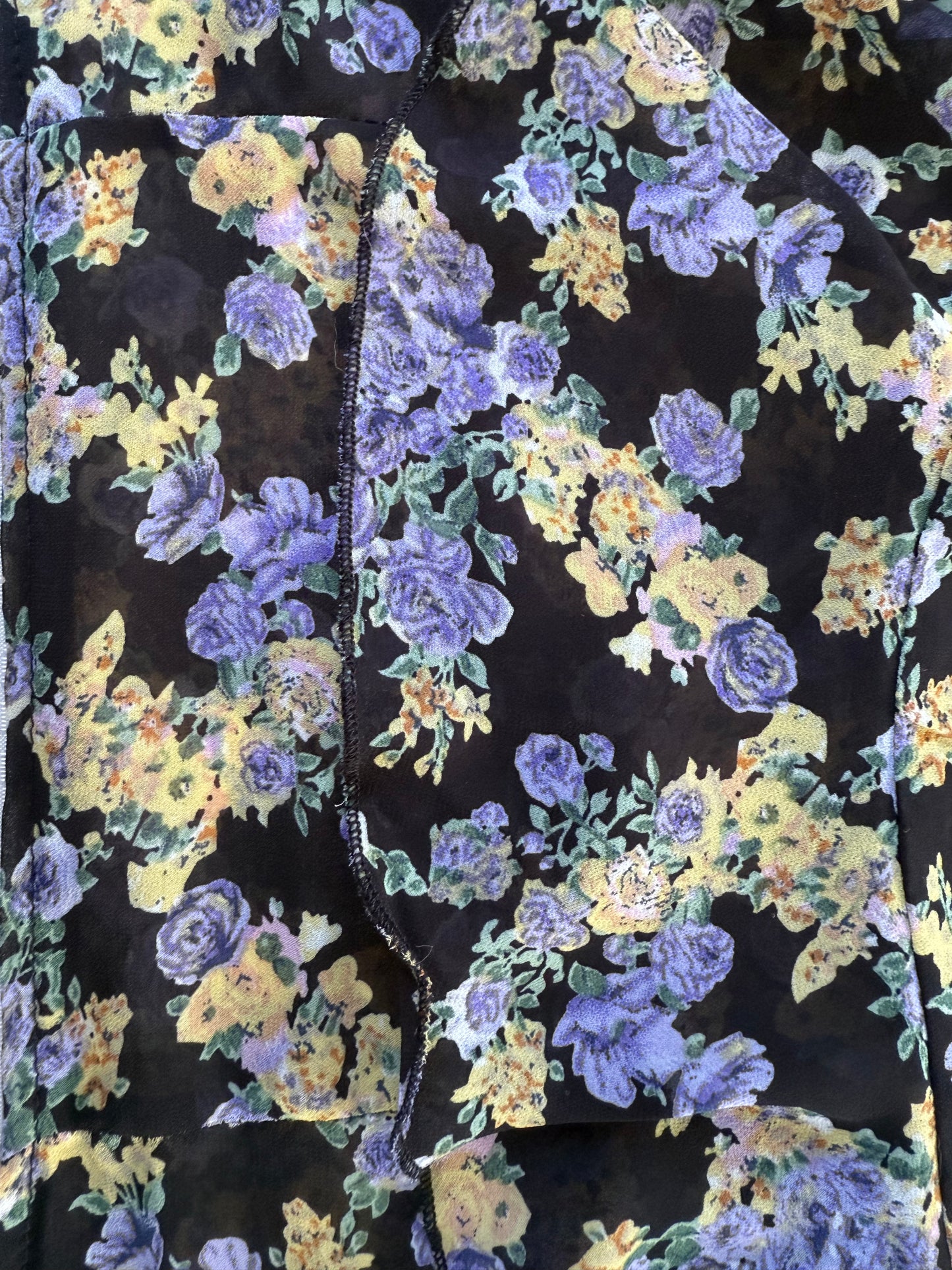 Nasty Gal Sheer Floral Ruffle Blouse