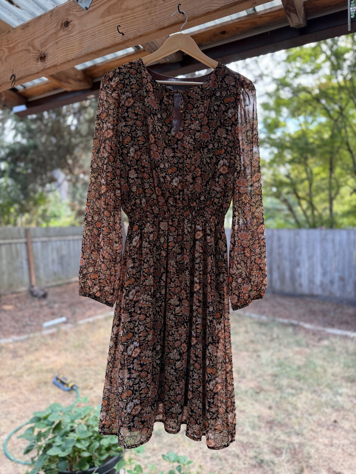 Lark + Grey Sheer Floral Midi Dress