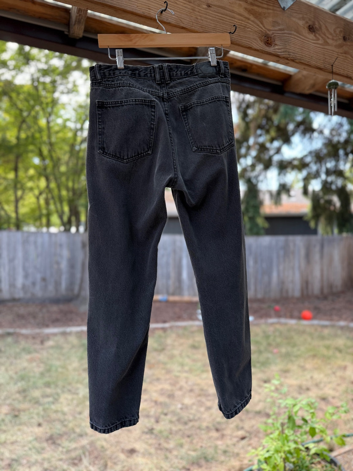 Pull & Bear Washed Black Straight-Leg Jeans