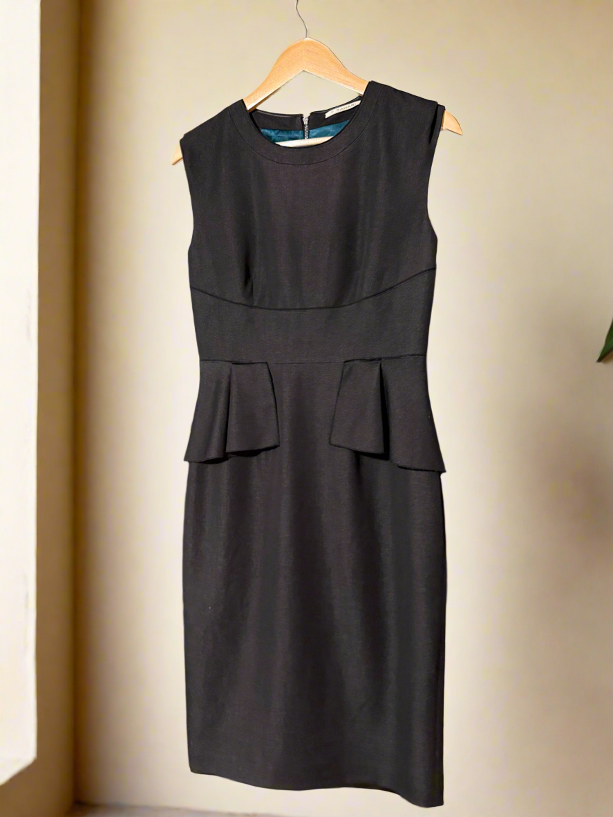 T Tahari Black Peplum Sheath Dress