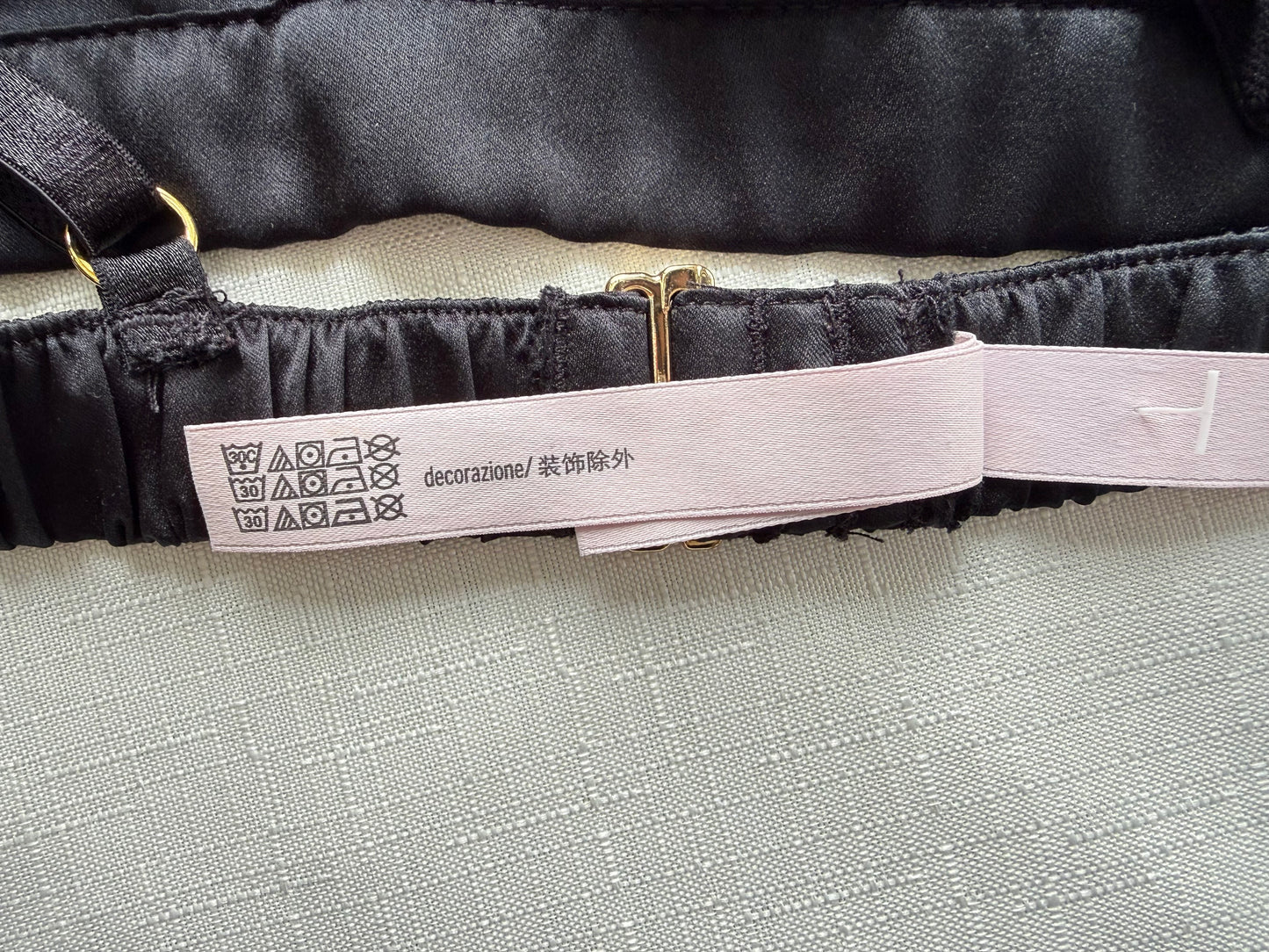 Victoria’s Secret Black Satin Appliqué Bralette