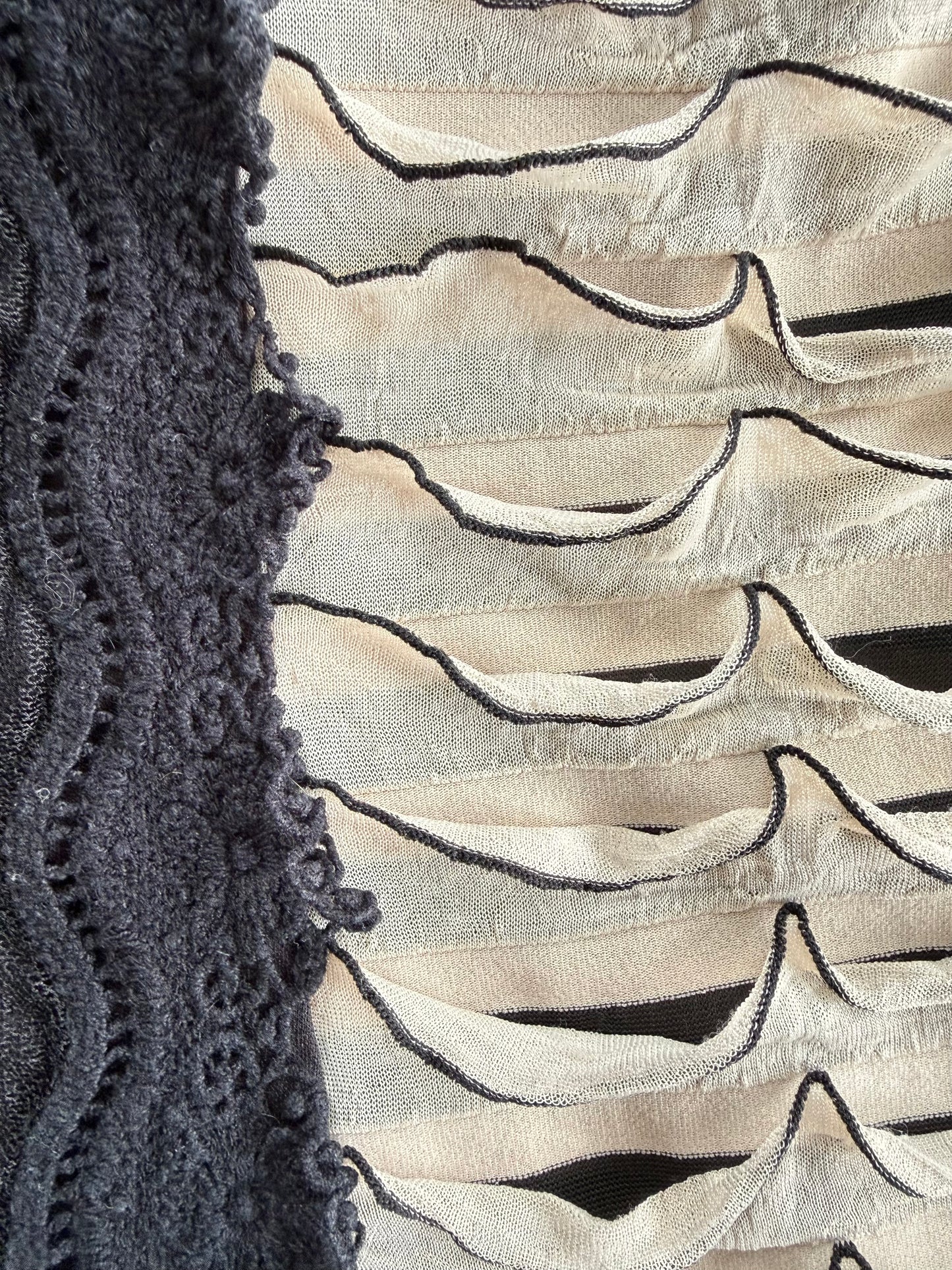 Cocomo Sheer Stripe Lace Panel Tank