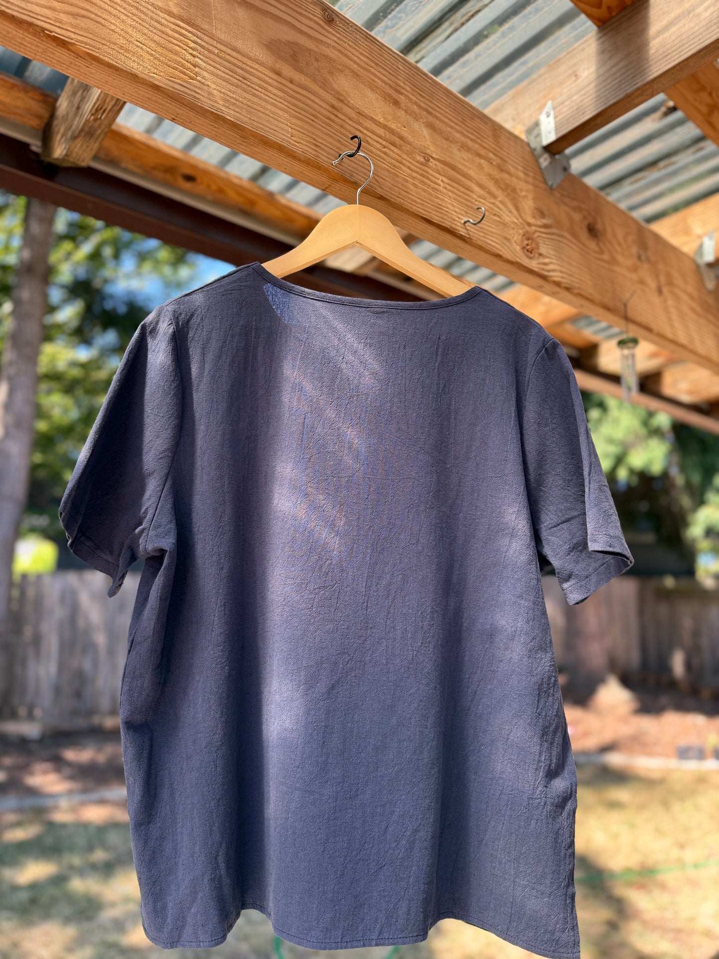 Navy Linen Dandelion Tee