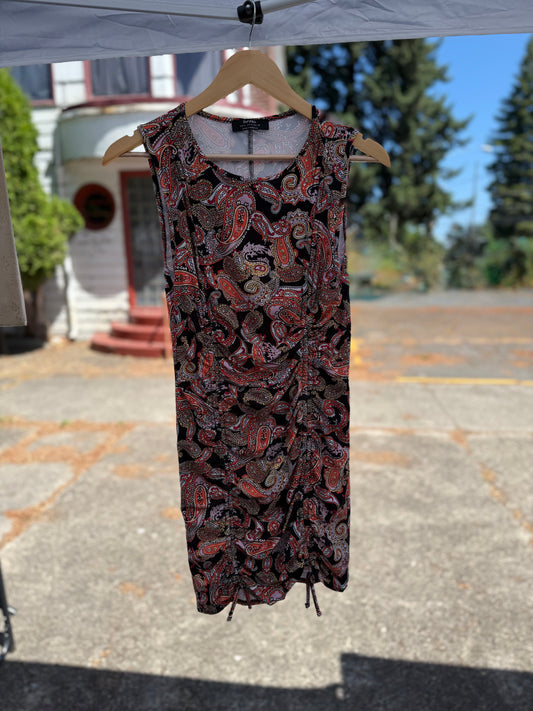 Bershka Paisley Print Ruched Bodycon Mini Dress