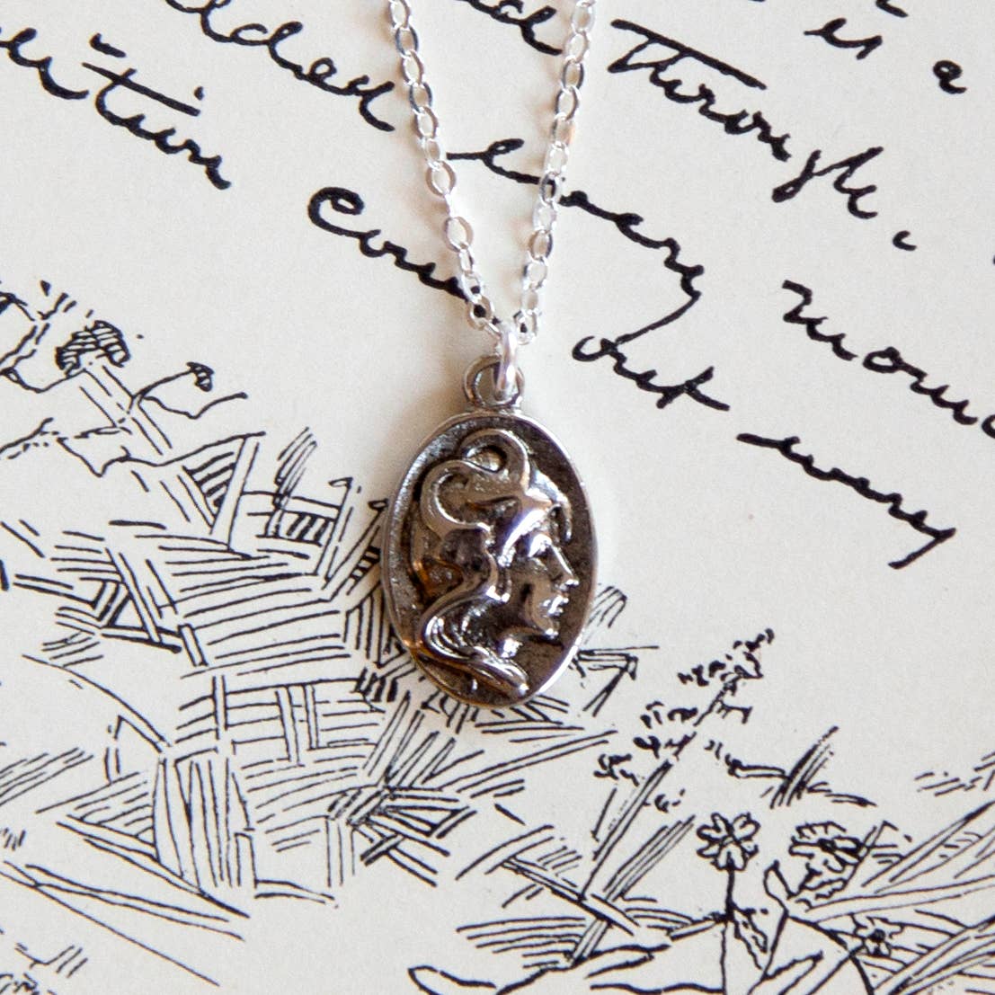 Vintage Silver Cameo Necklace