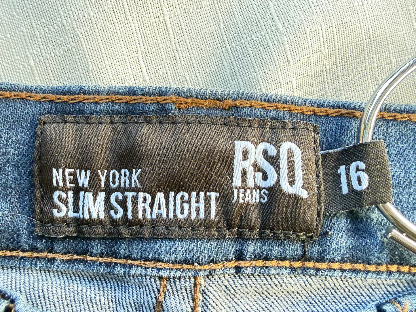 Dark Wash RSQ New York Slim Straight Jeans