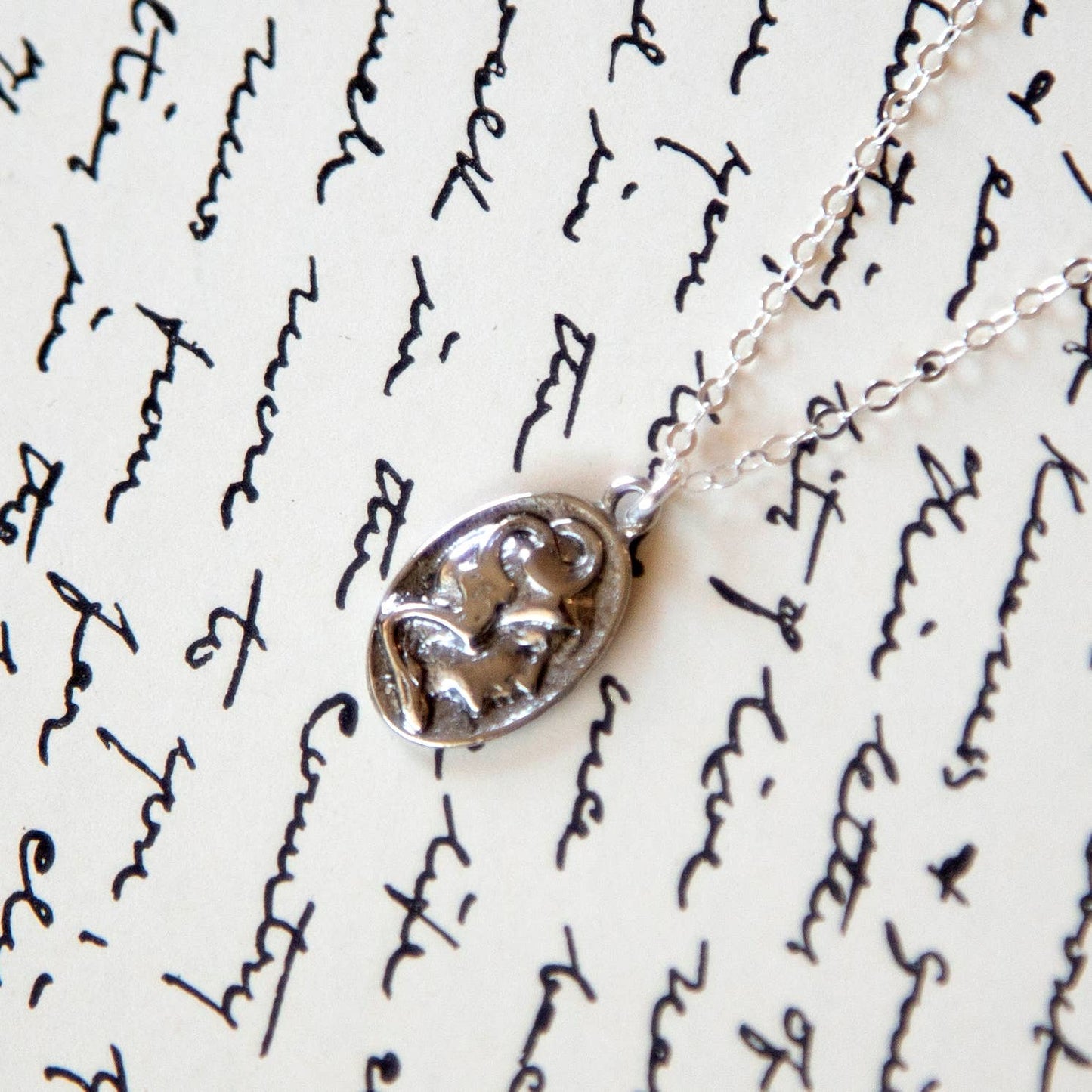 Vintage Silver Cameo Necklace