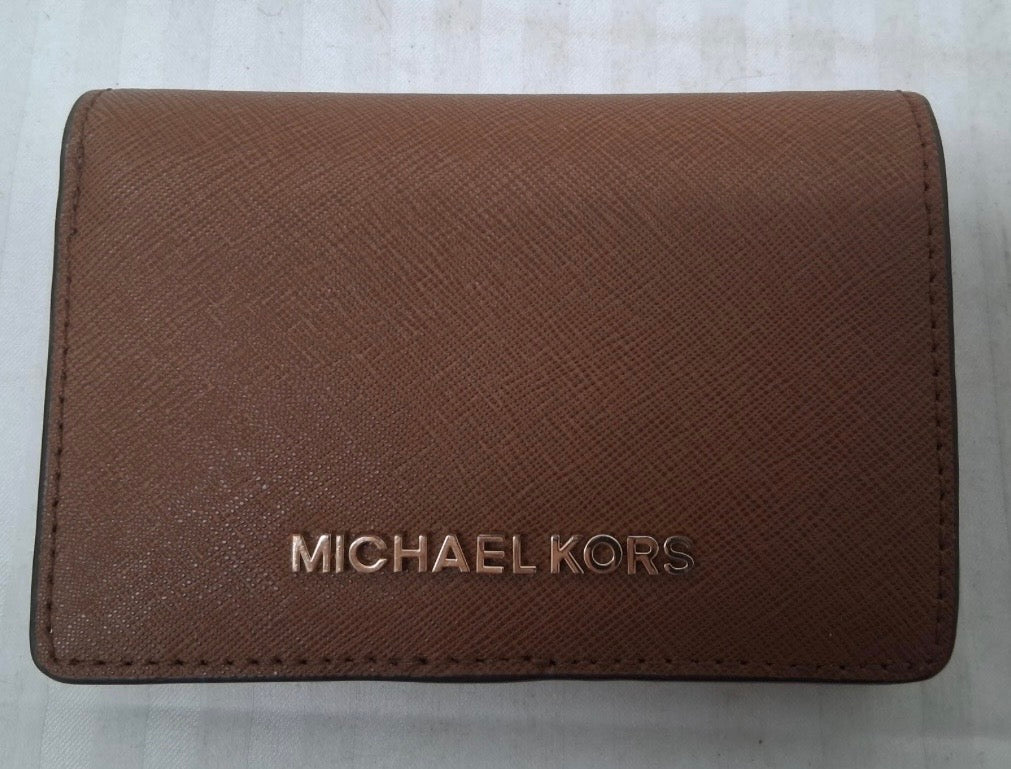 Michael Kors Jet Set Saffiano Leather Bifold Wallet — Luggage Brown
