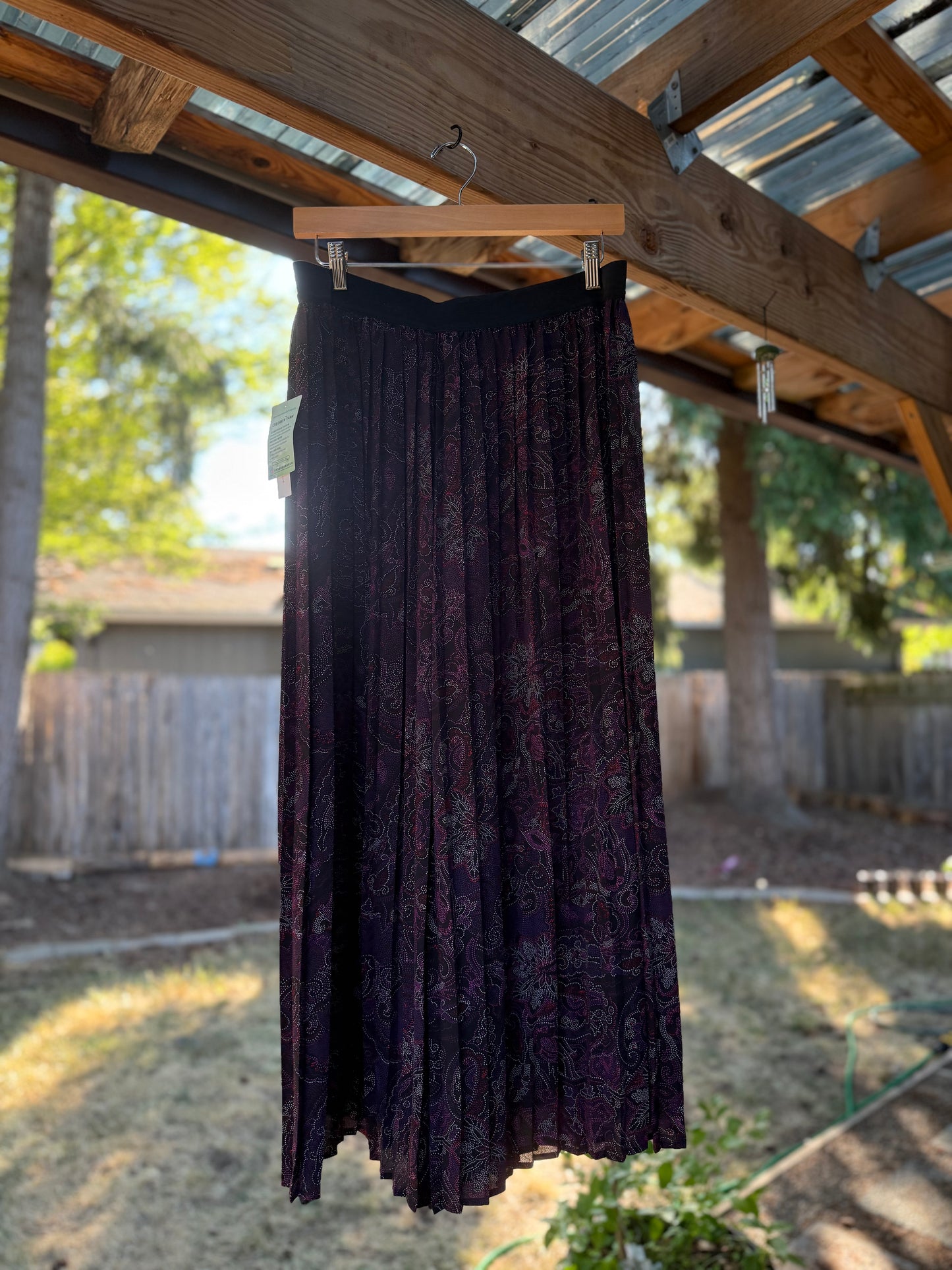 ModCloth Purple Paisley Pleated Wide-Leg Pants