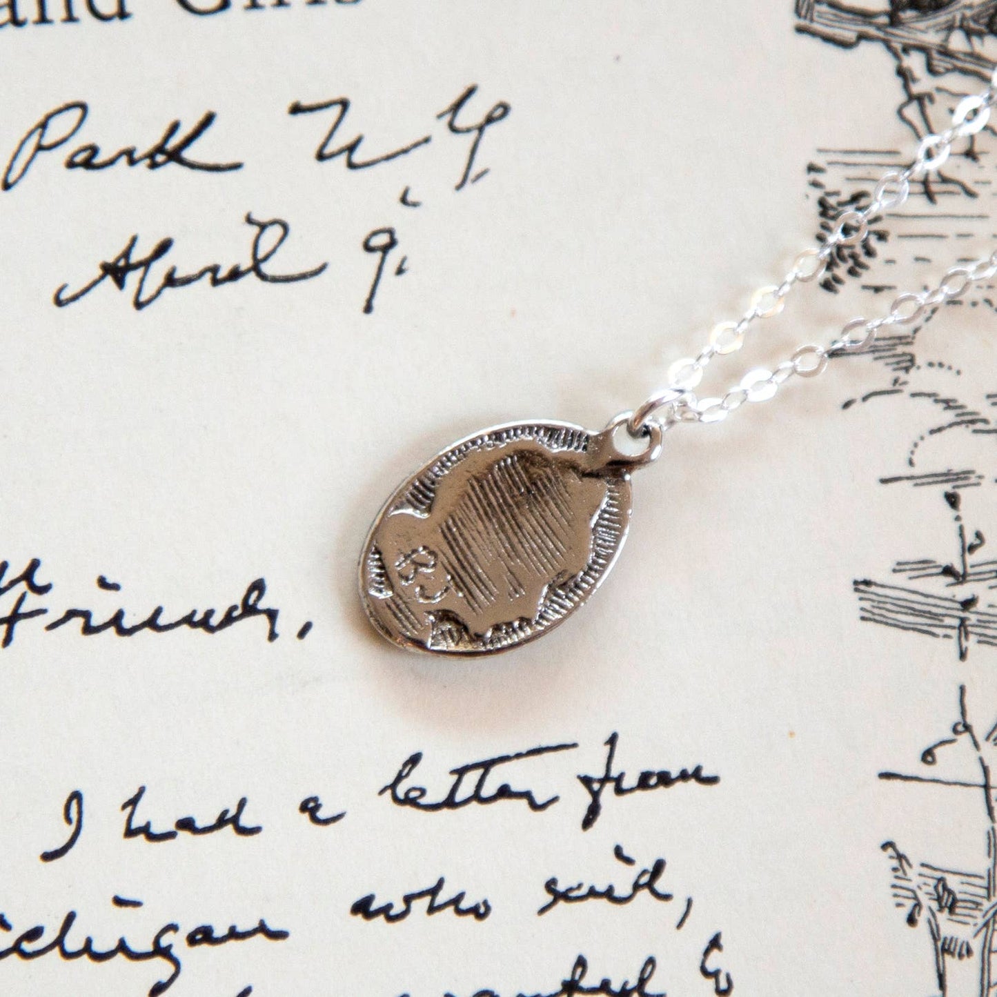 Vintage Silver Cameo Necklace