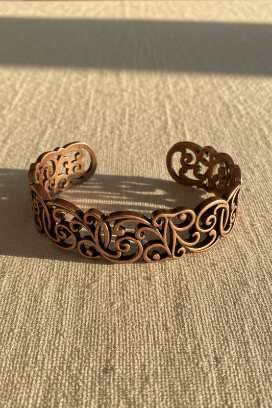 Bronze Openwork Scroll Cuff Bracelet