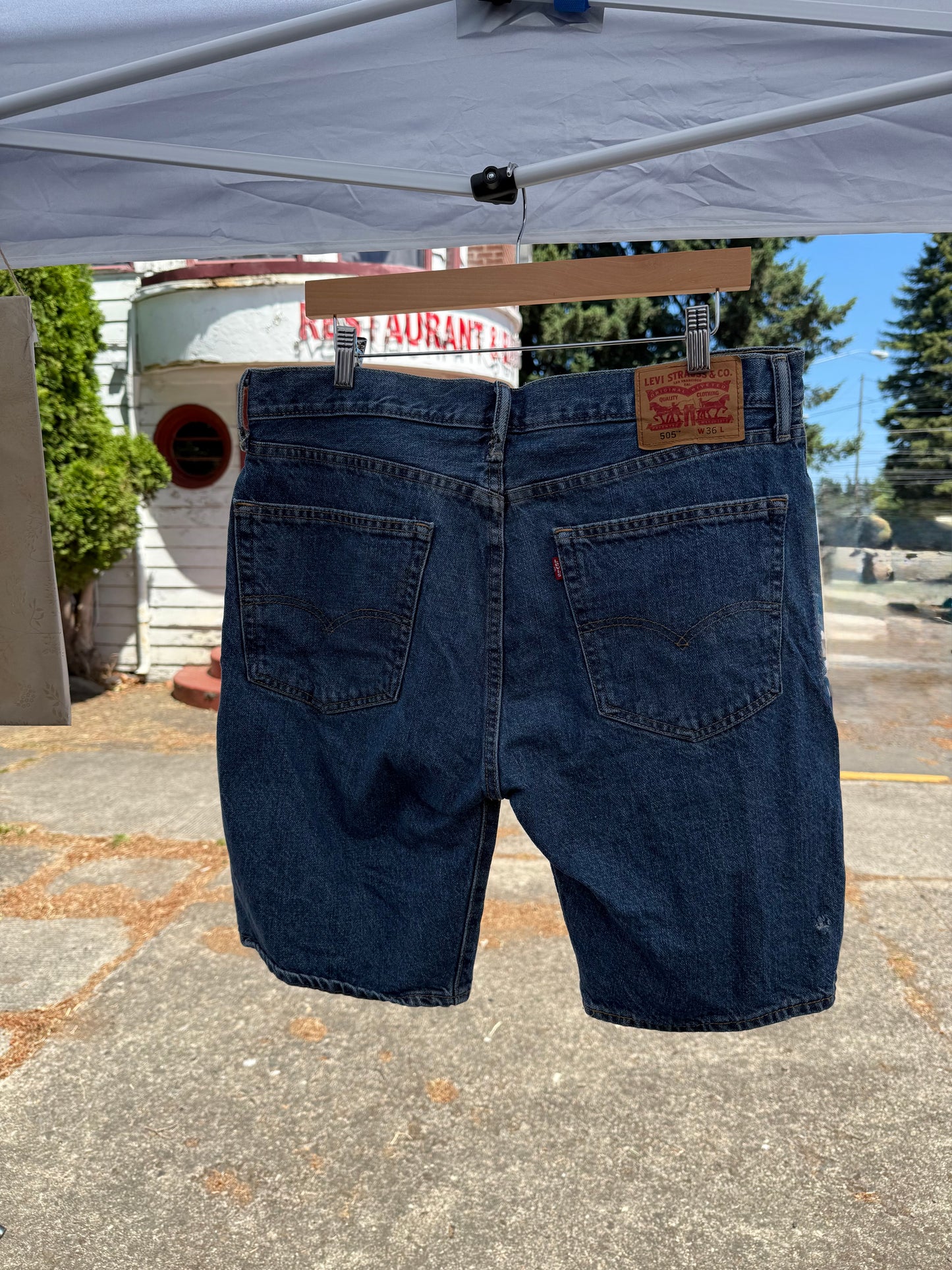 Levi’s 505 Regular Fit Shorts — Dark Wash