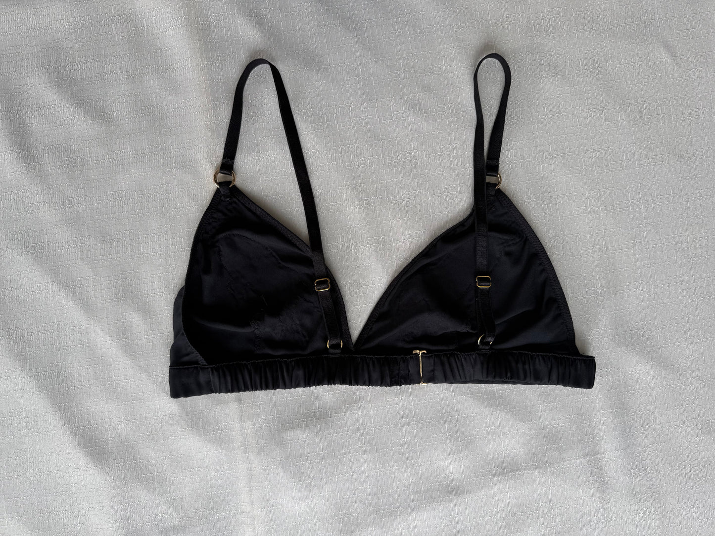 Victoria’s Secret Black Satin Appliqué Bralette