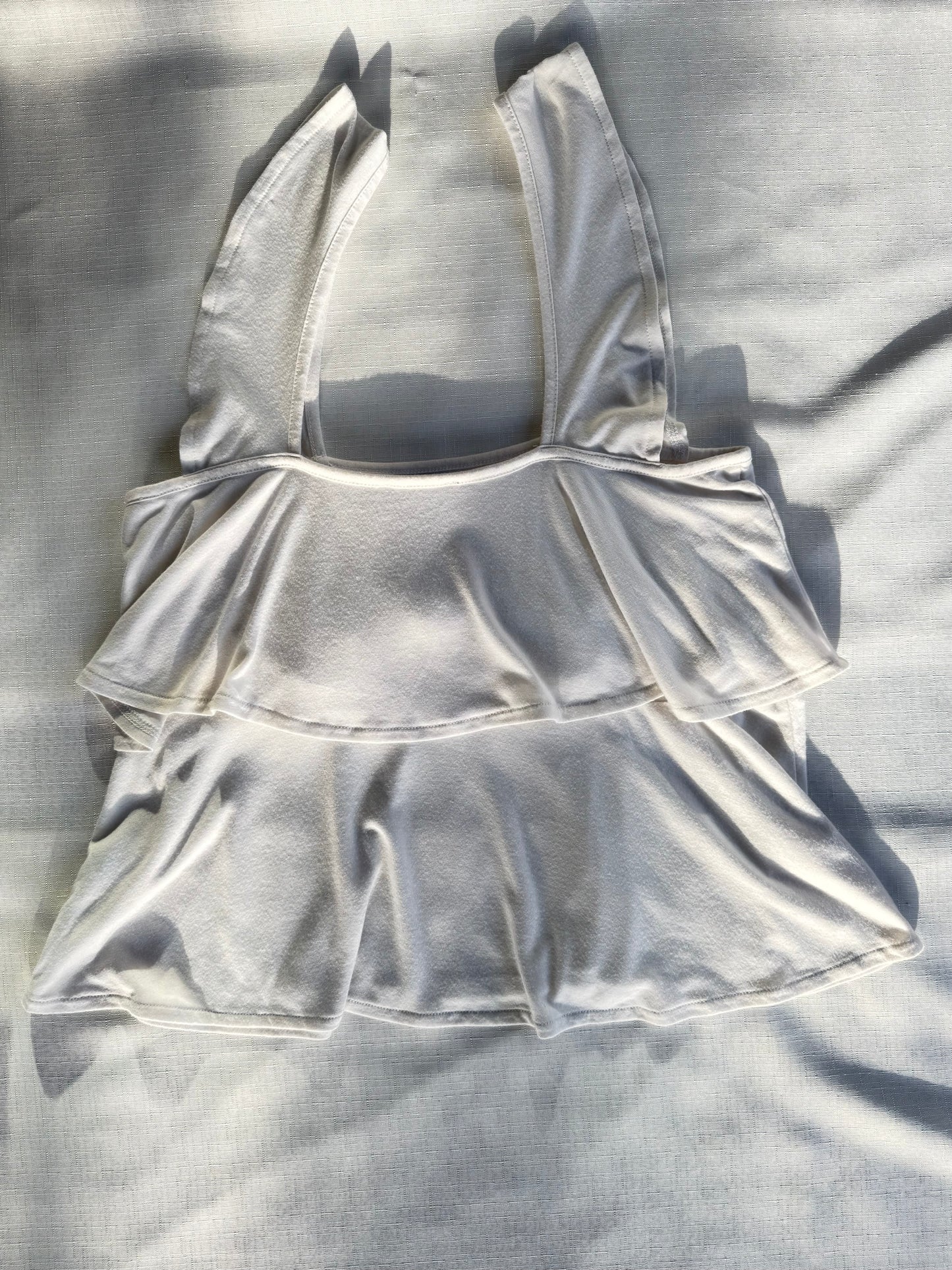 J.Crew Mercantile Ivory Flutter-Strap Layered Tank