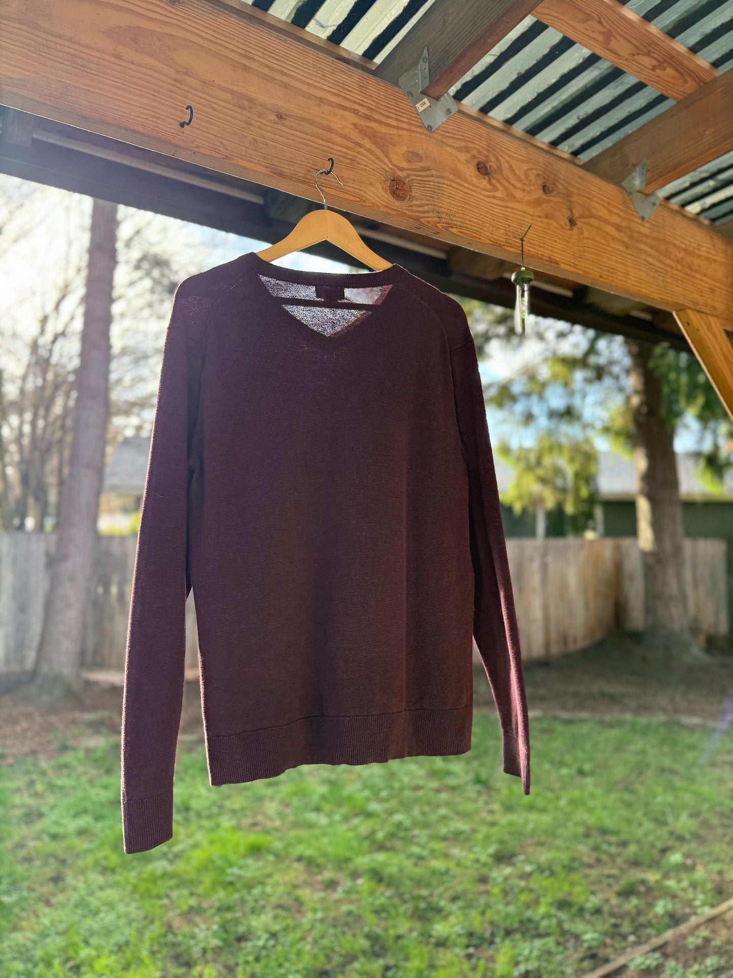 Old Navy Plum V-Neck Knit Sweater