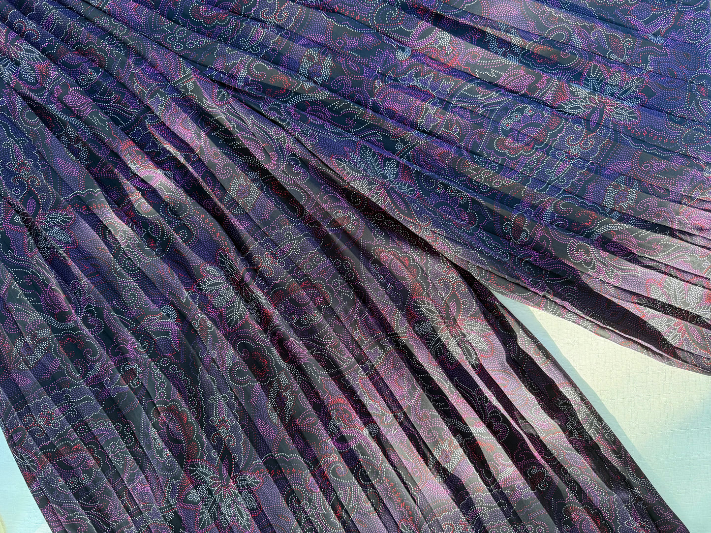 ModCloth Purple Paisley Pleated Wide-Leg Pants