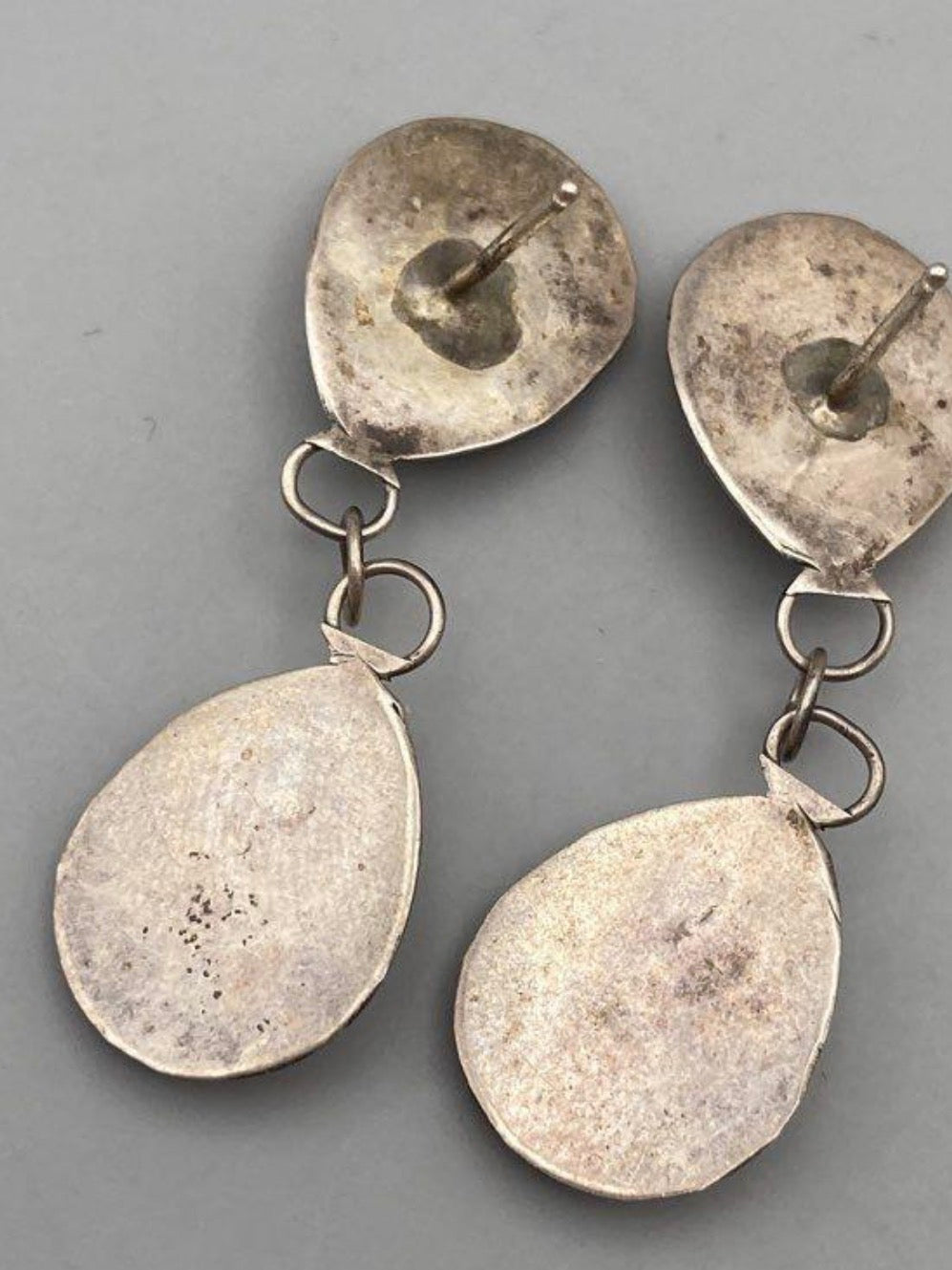 Southwestern-Style Bear Paw Turquoise Dangle Earrings