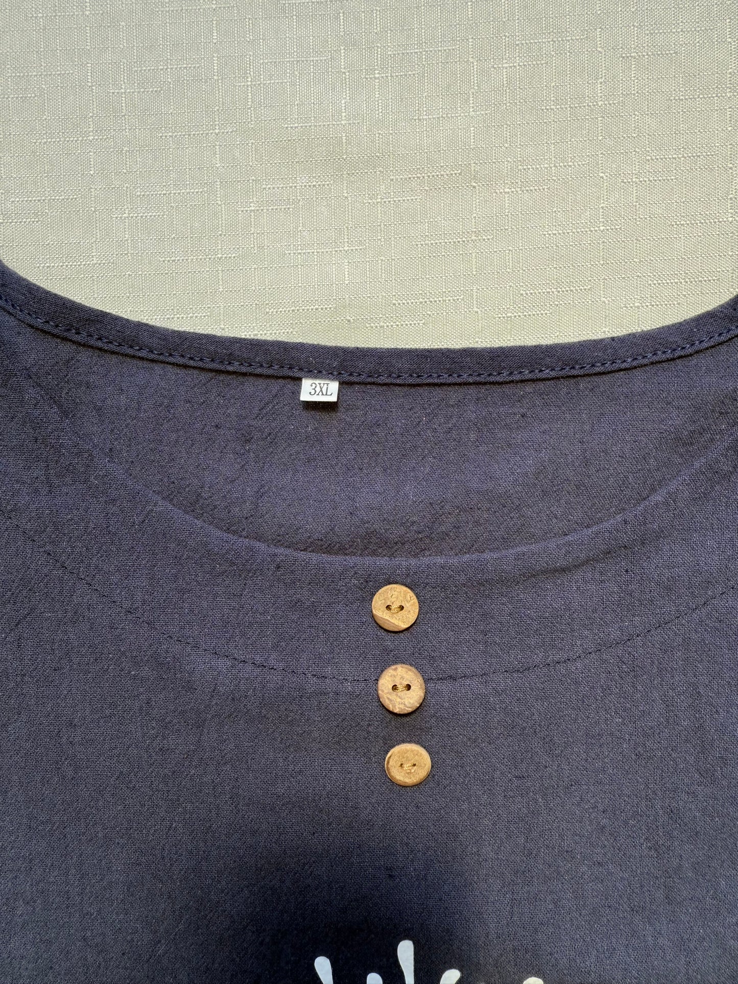 Navy Linen Dandelion Tee