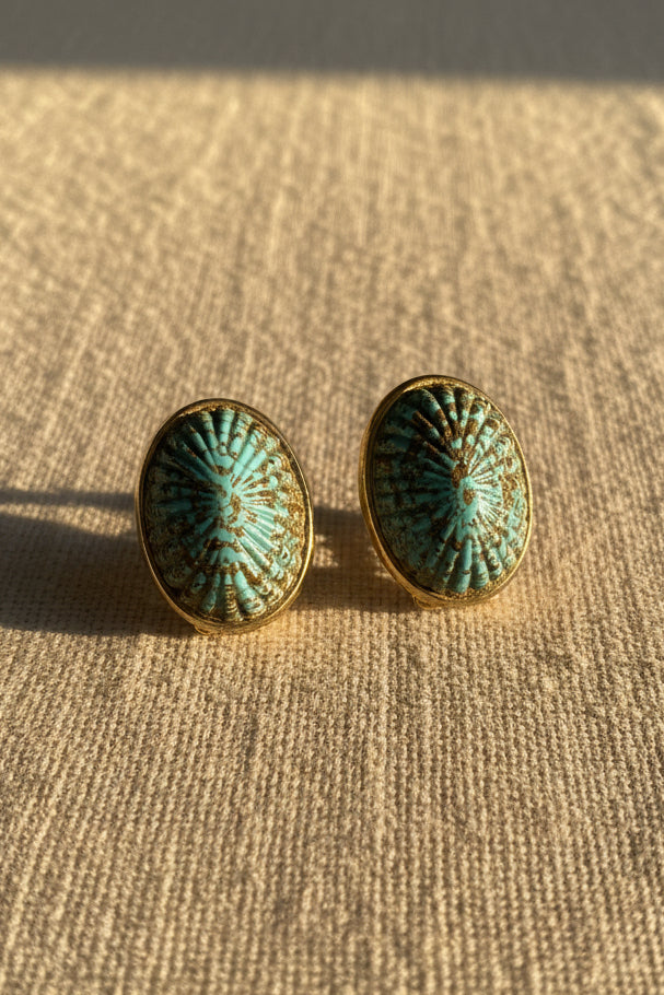 Bellini Verdigris Starburst Clip-On Earrings