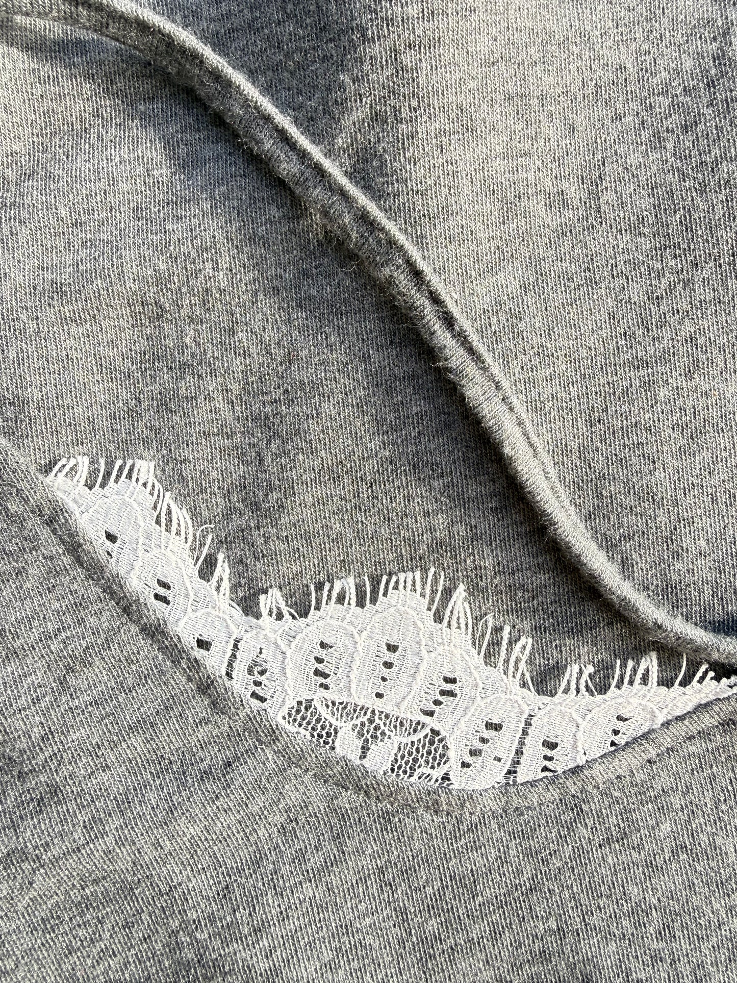 Express Gray Lace-Trim Strappy Camisole