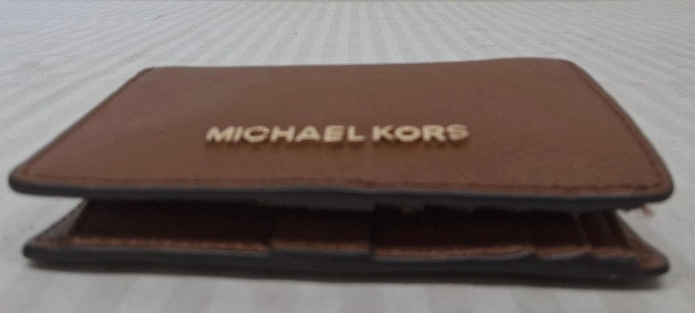 Michael Kors Jet Set Saffiano Leather Bifold Wallet — Luggage Brown