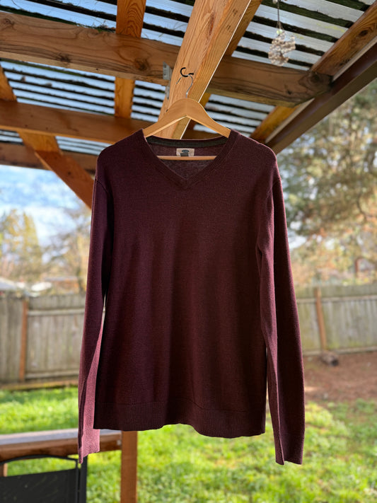 Old Navy Plum V-Neck Knit Sweater