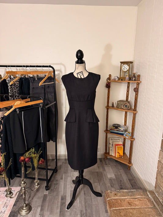 T Tahari Black Peplum Sheath Dress