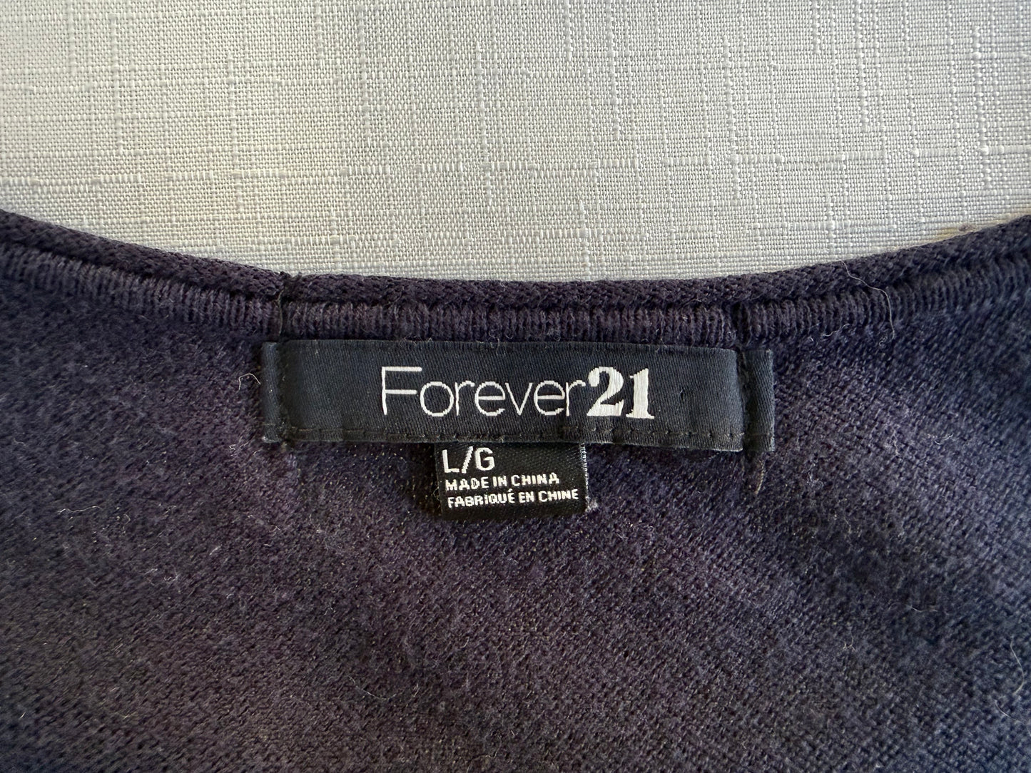 Forever 21 Navy & Cream Stripe Knit Tee with Buttoned Sleeves