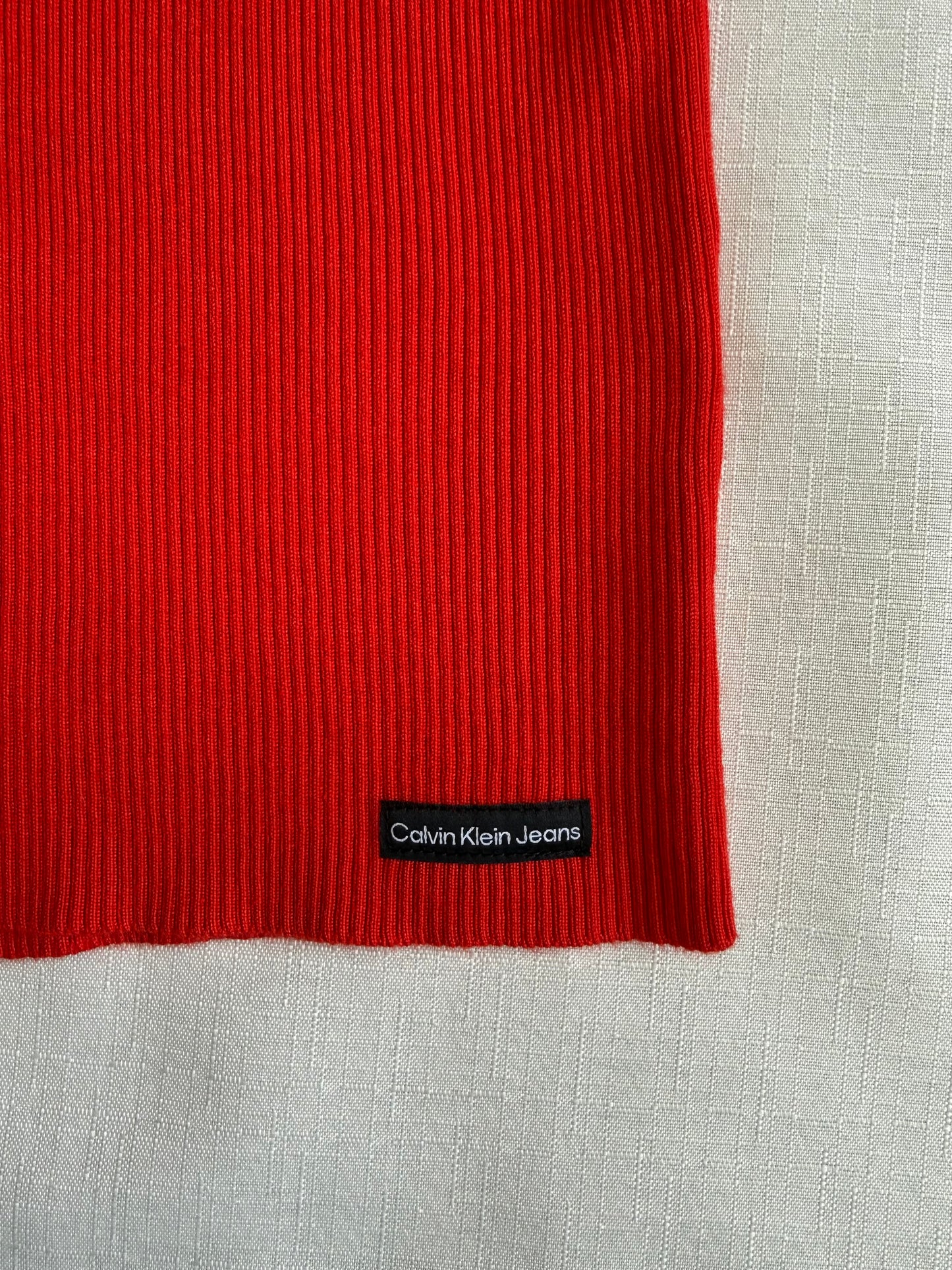 Calvin Klein Jeans Ribbed Mock Neck Crop Top