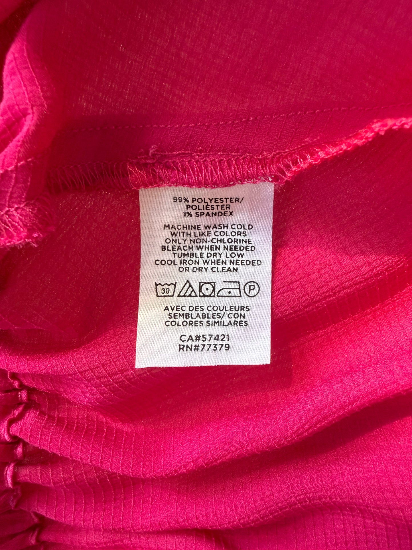 Ann Taylor Petite Raspberry Sheer Ruffle Blouse