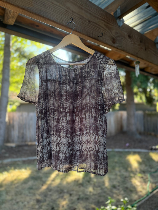 Velvet Metallic Snake Burnout Blouse