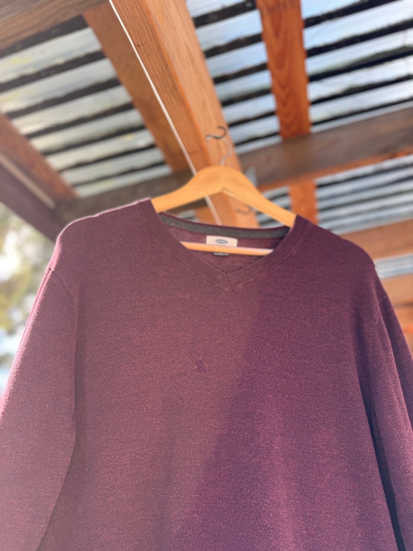 Old Navy Plum V-Neck Knit Sweater