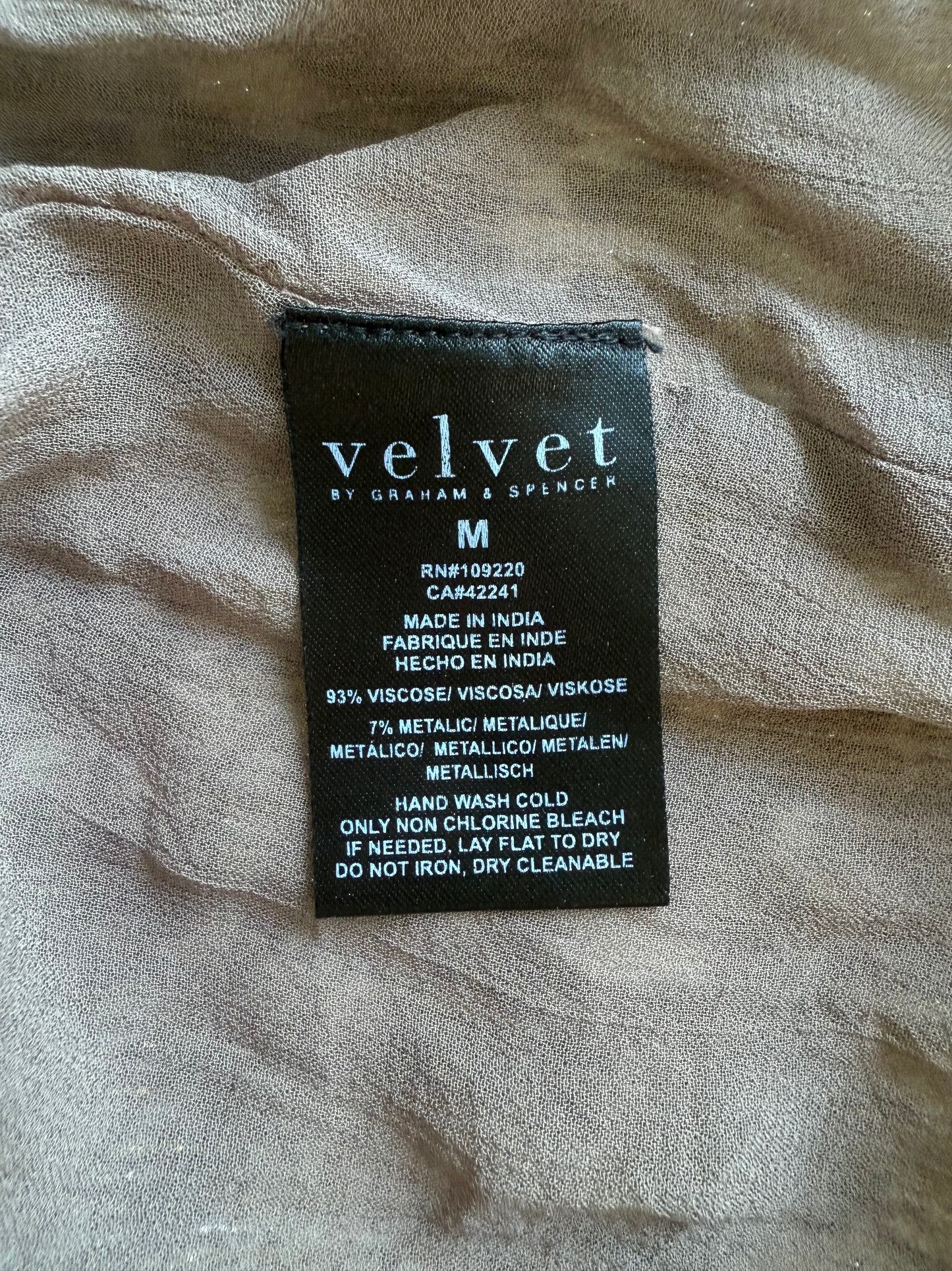 Velvet Metallic Snake Burnout Blouse