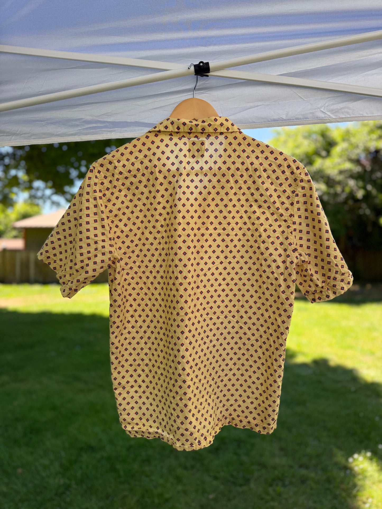 Zara Geometric Print Cotton Button-Down