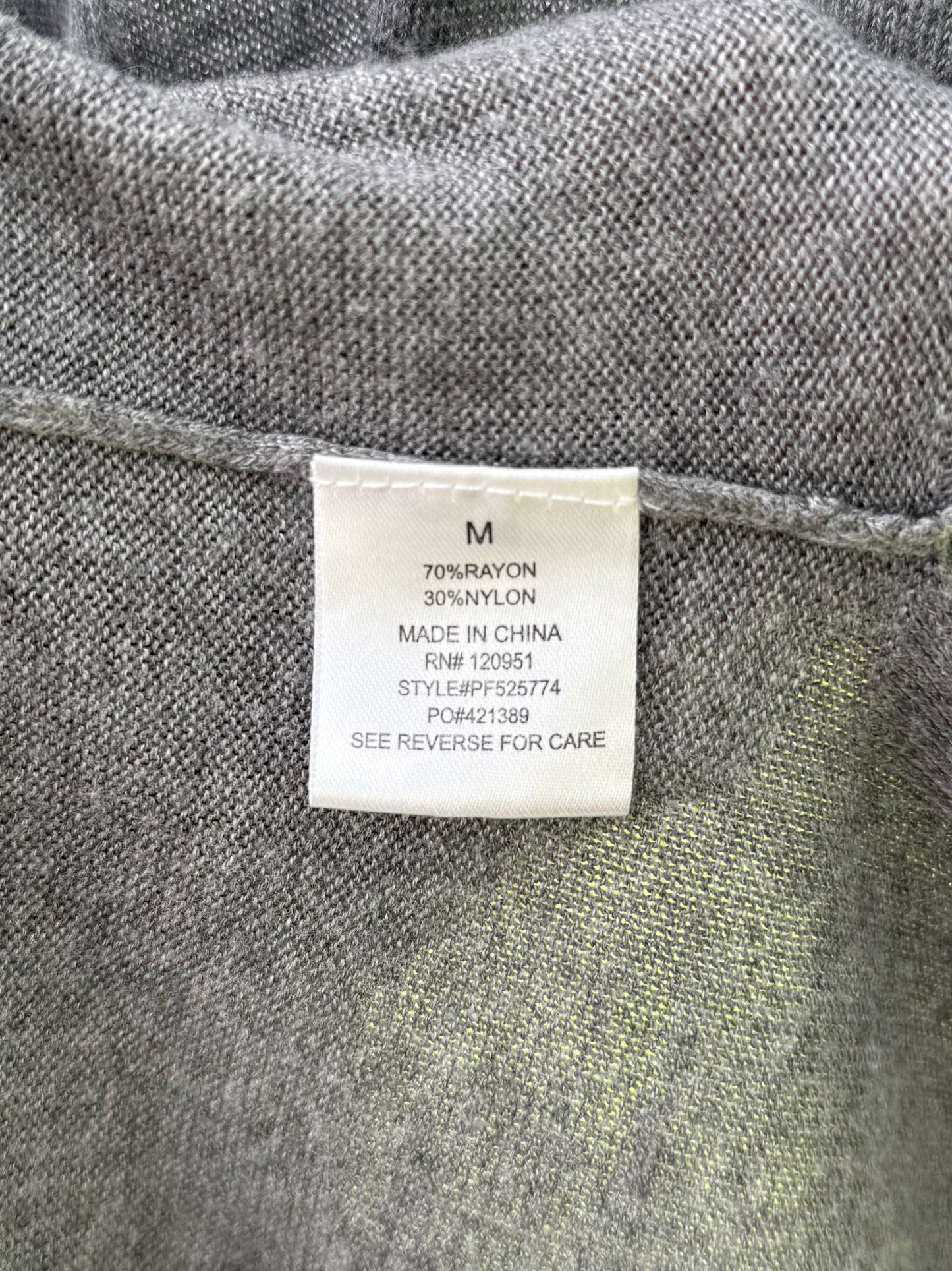 Pink Rose V-Neck Button Cardigan in Heather Gray