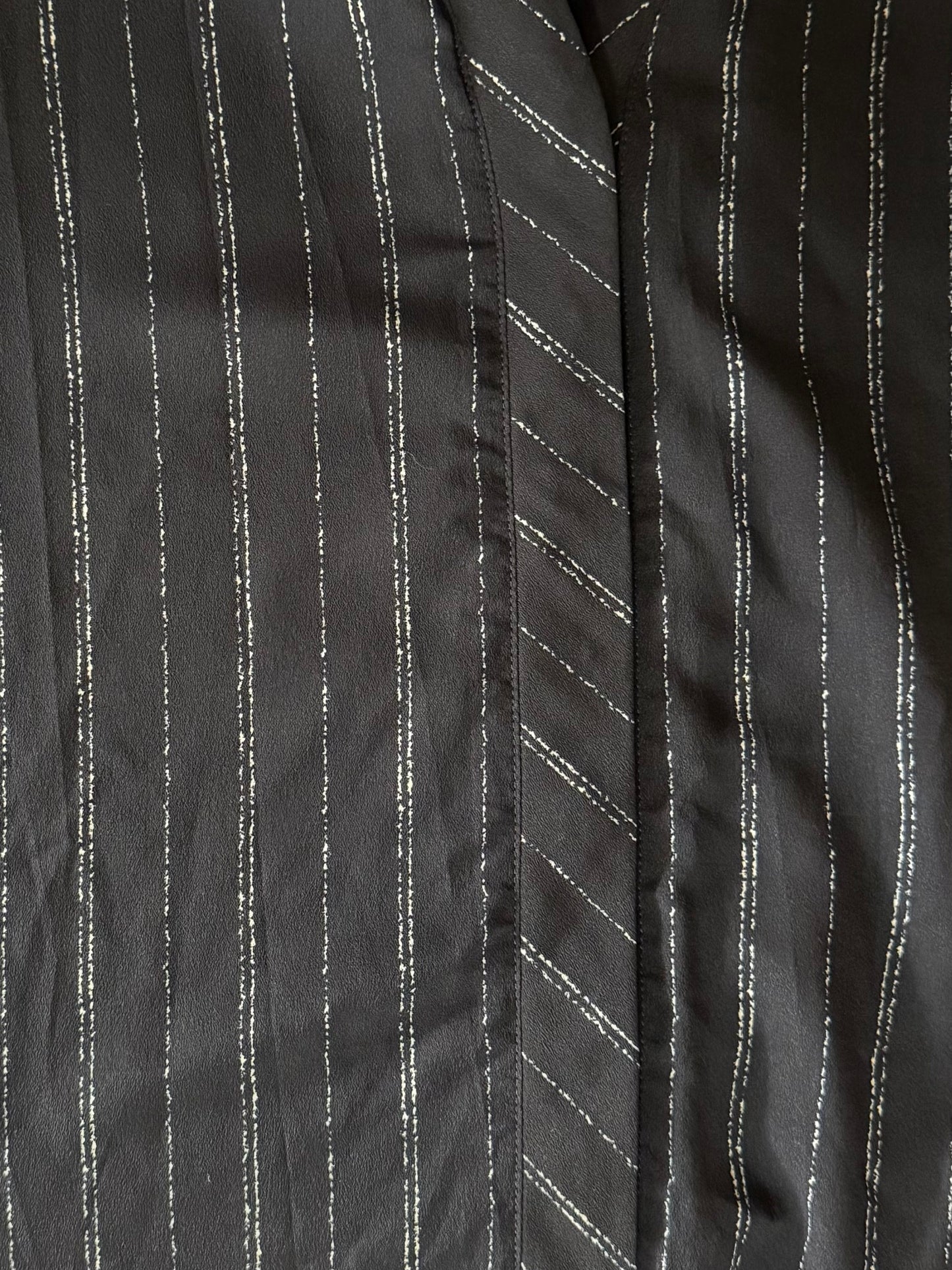 Banana Republic Navy Pinstripe Sheer Blouse